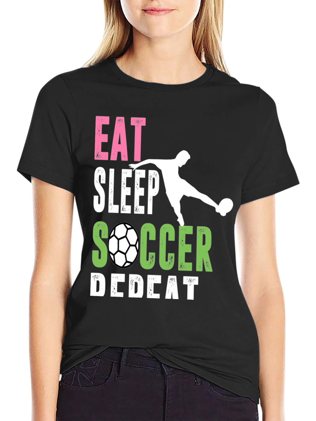 Eat Sleep Soccer Repeat Black T-Shirt