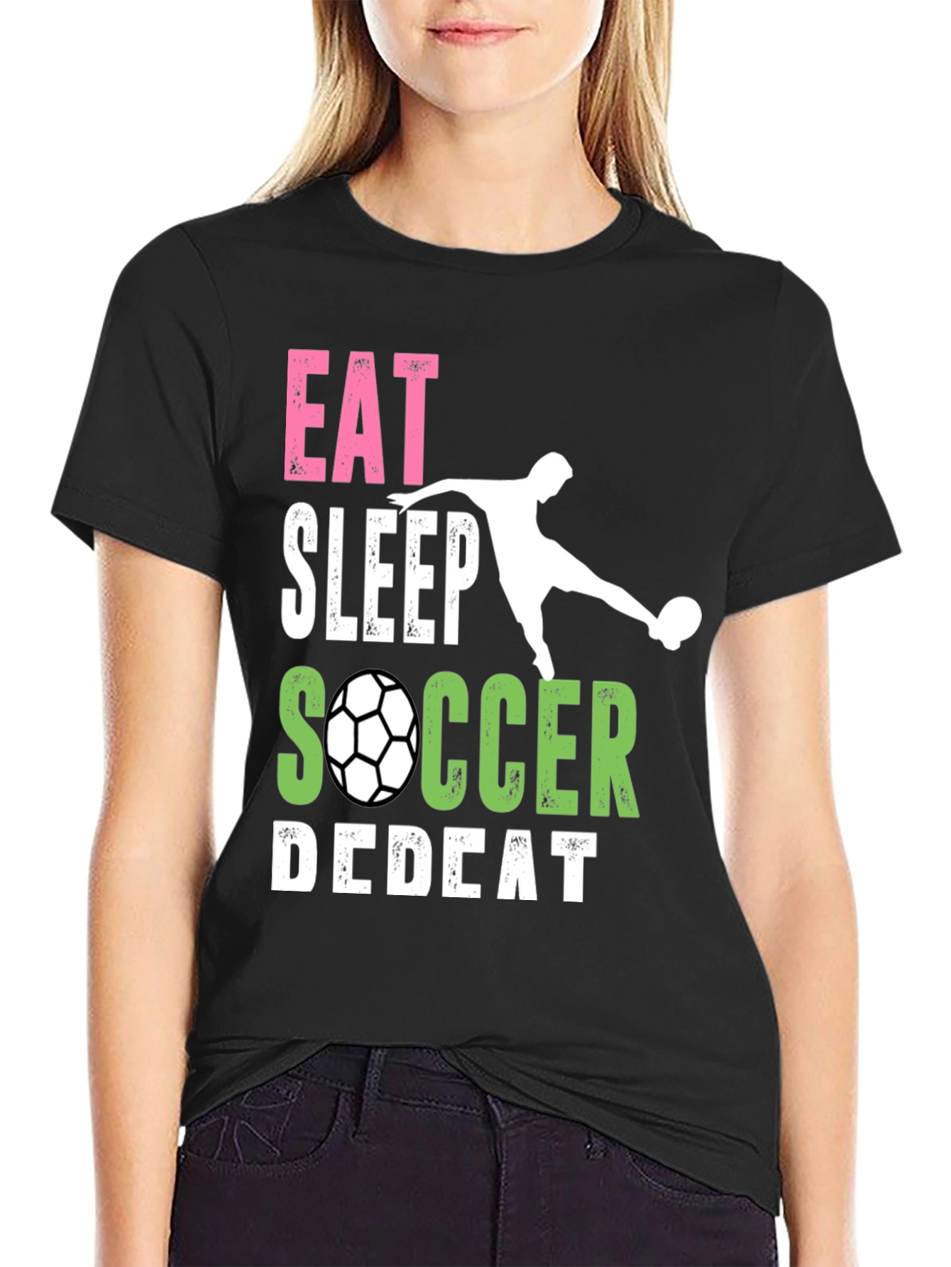Eat Sleep Soccer Repeat Black T-Shirt