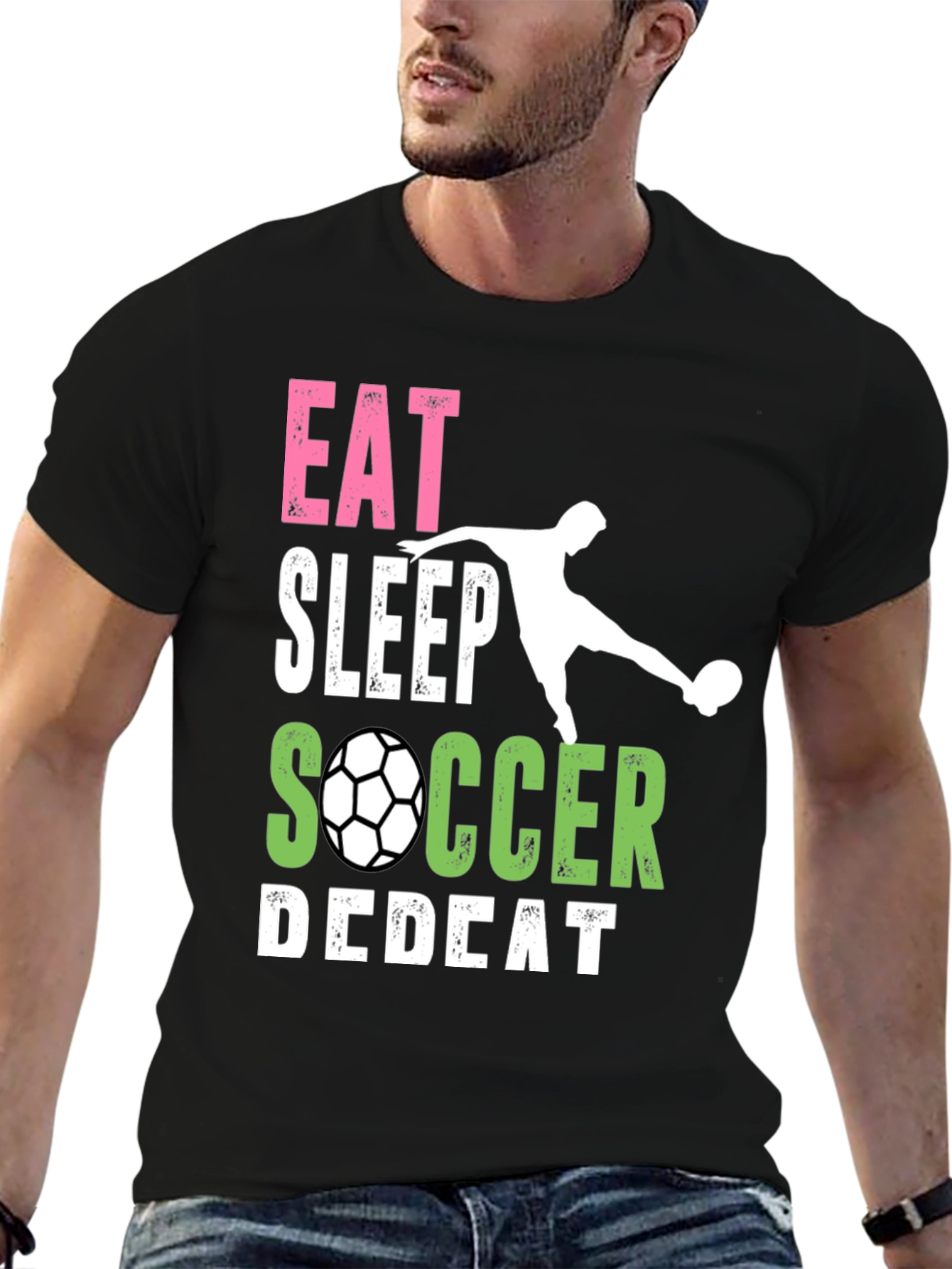 Eat Sleep Soccer Repeat Black T-Shirt