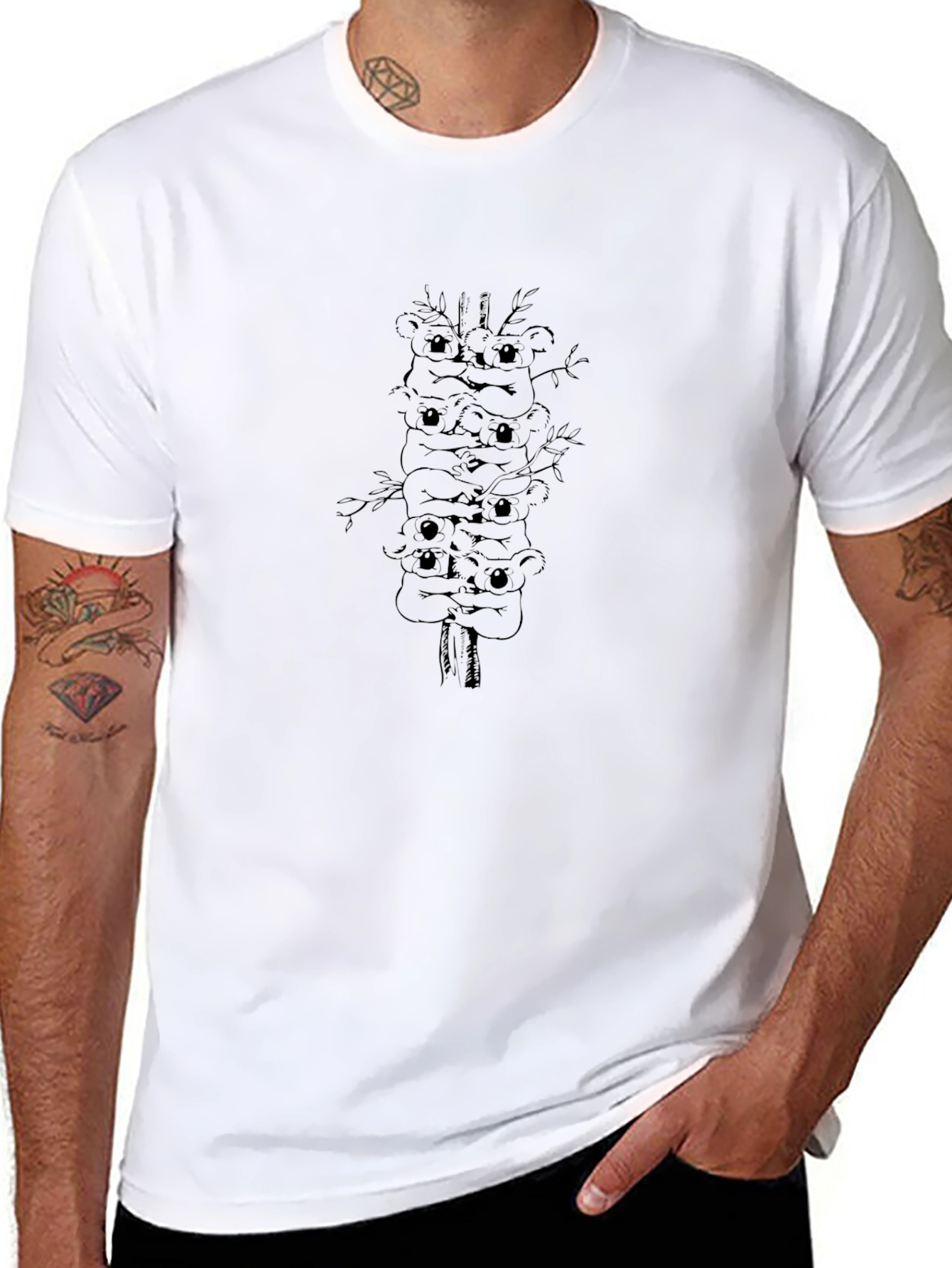 Unique Graphic Tee - Stacked Animal Design