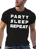 Party Sleep Repeat Black T-Shirt