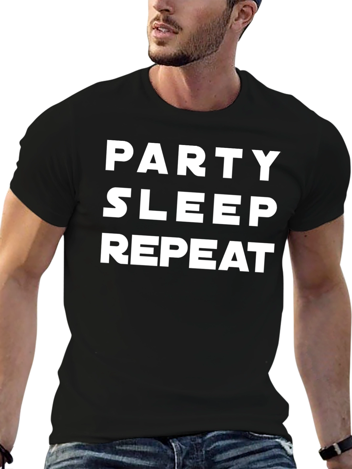 Party Sleep Repeat Black T-Shirt