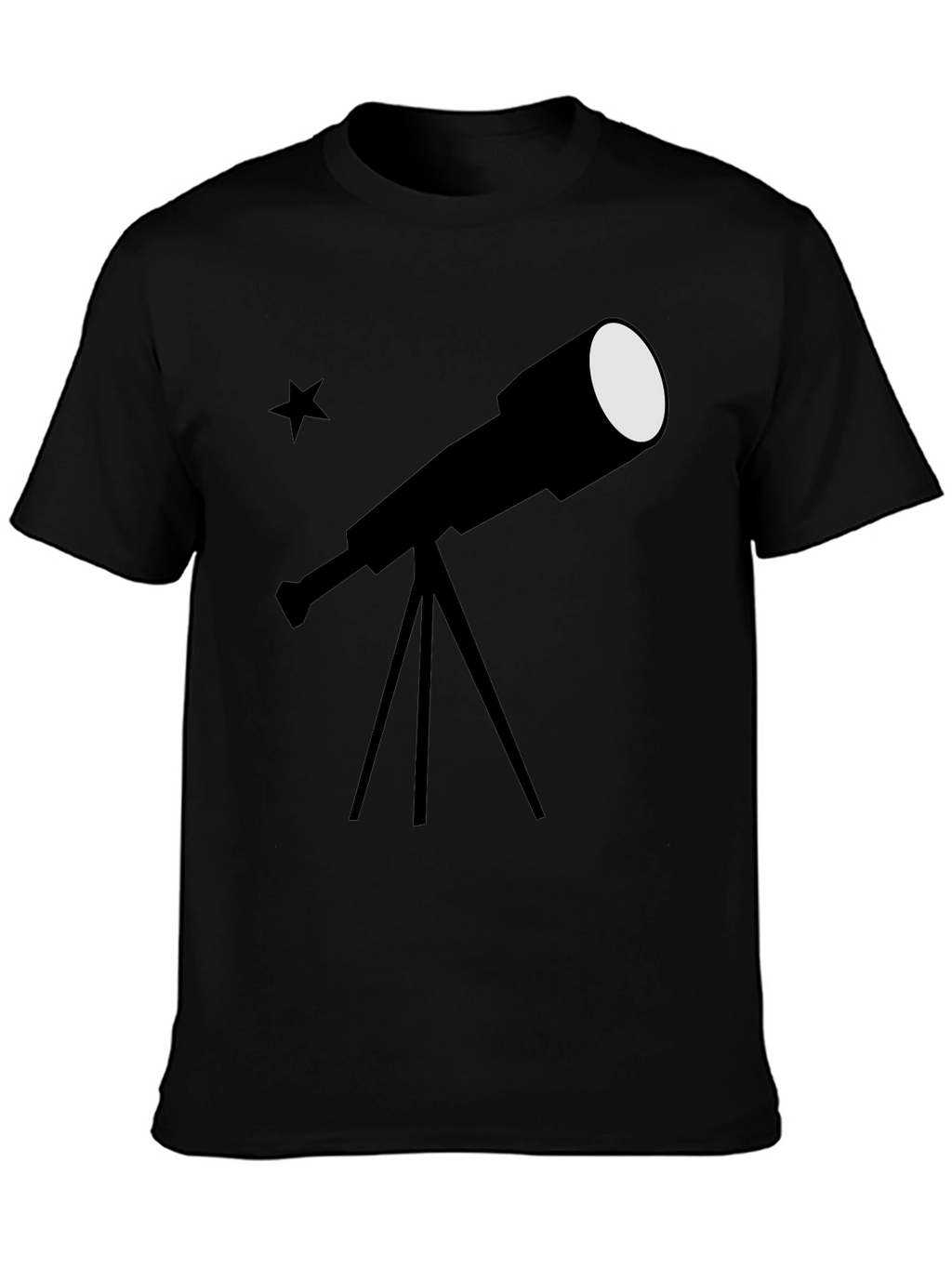 Telescope Graphic Black T-Shirt - Stargazer Tee