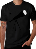 Telescope Graphic Black T-Shirt - Stargazer Tee