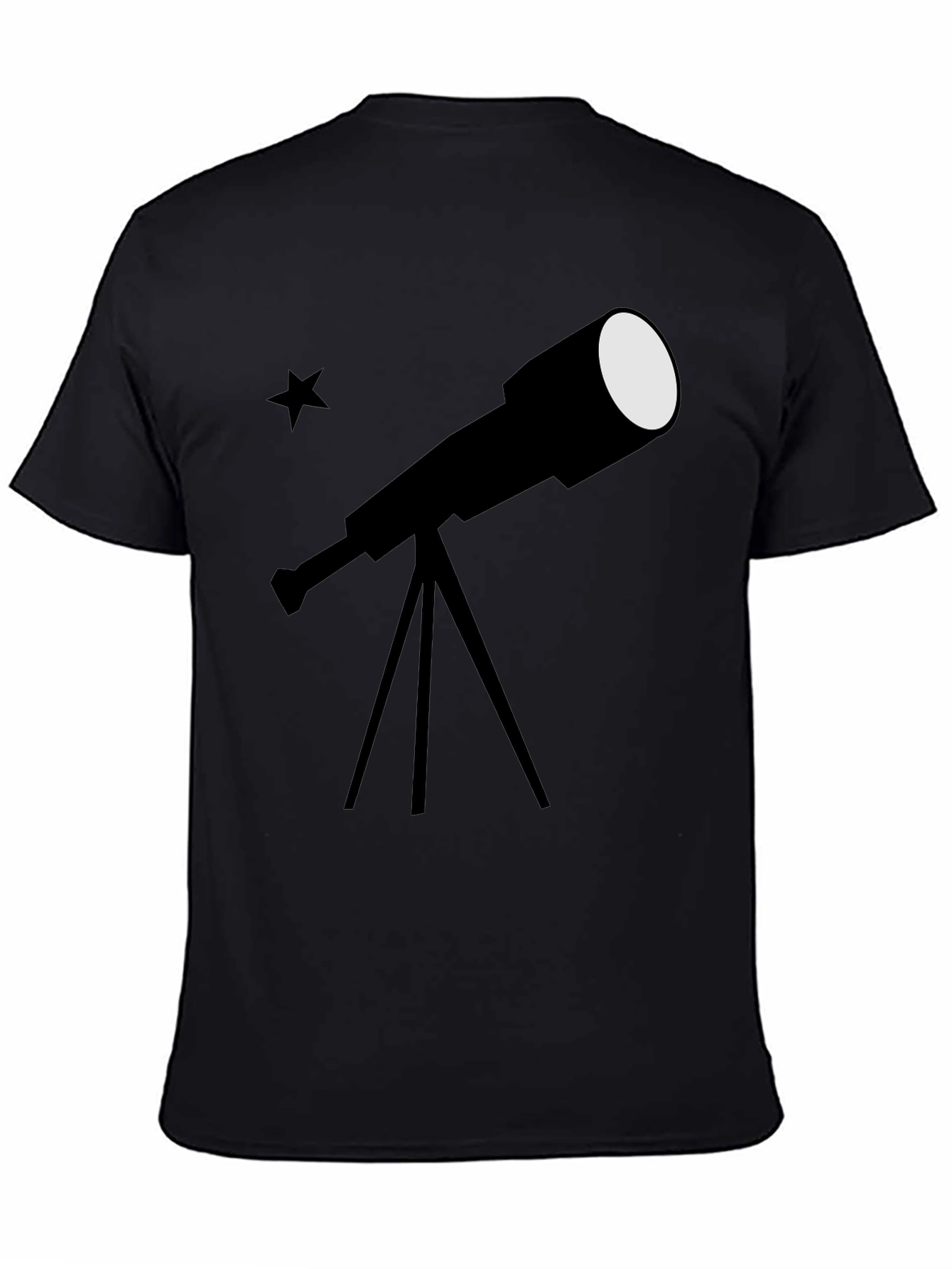 Telescope Graphic Black T-Shirt - Stargazer Tee