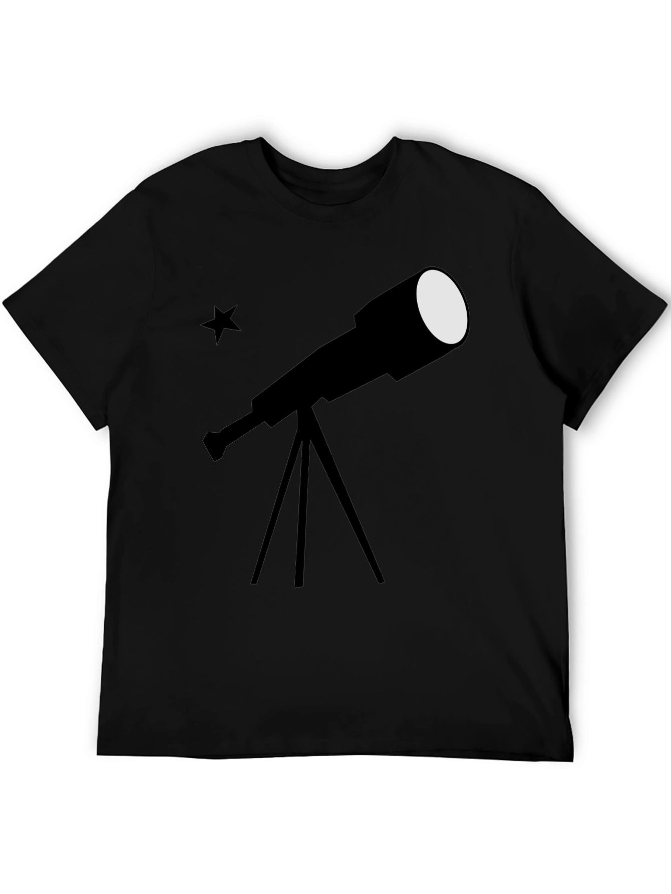 Telescope Graphic Black T-Shirt - Stargazer Tee