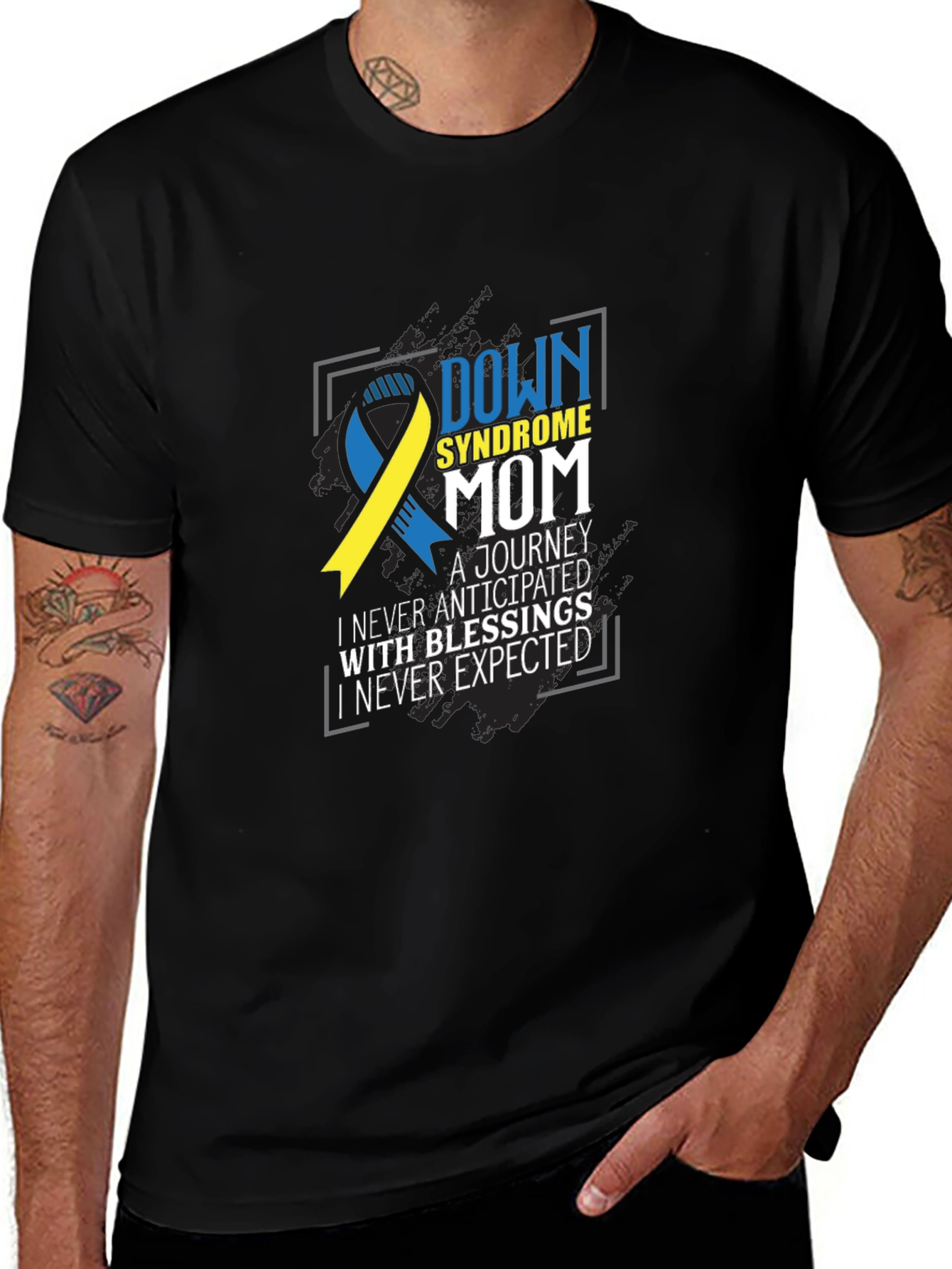 Down Syndrome Mom Tee - Awareness Ribbon Graphic T-Shirt