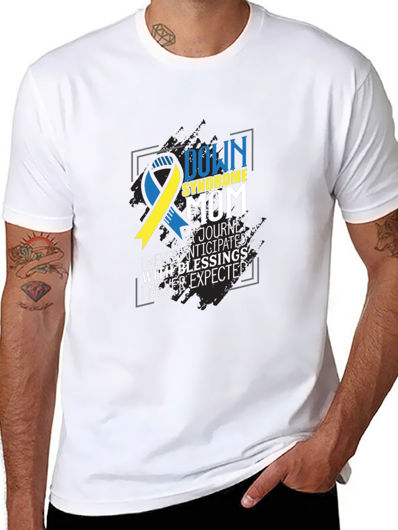 Down Syndrome Mom Tee - Awareness Ribbon Graphic T-Shirt