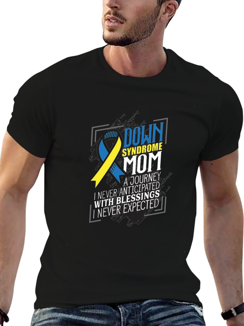 Down Syndrome Mom Tee - Awareness Ribbon Graphic T-Shirt
