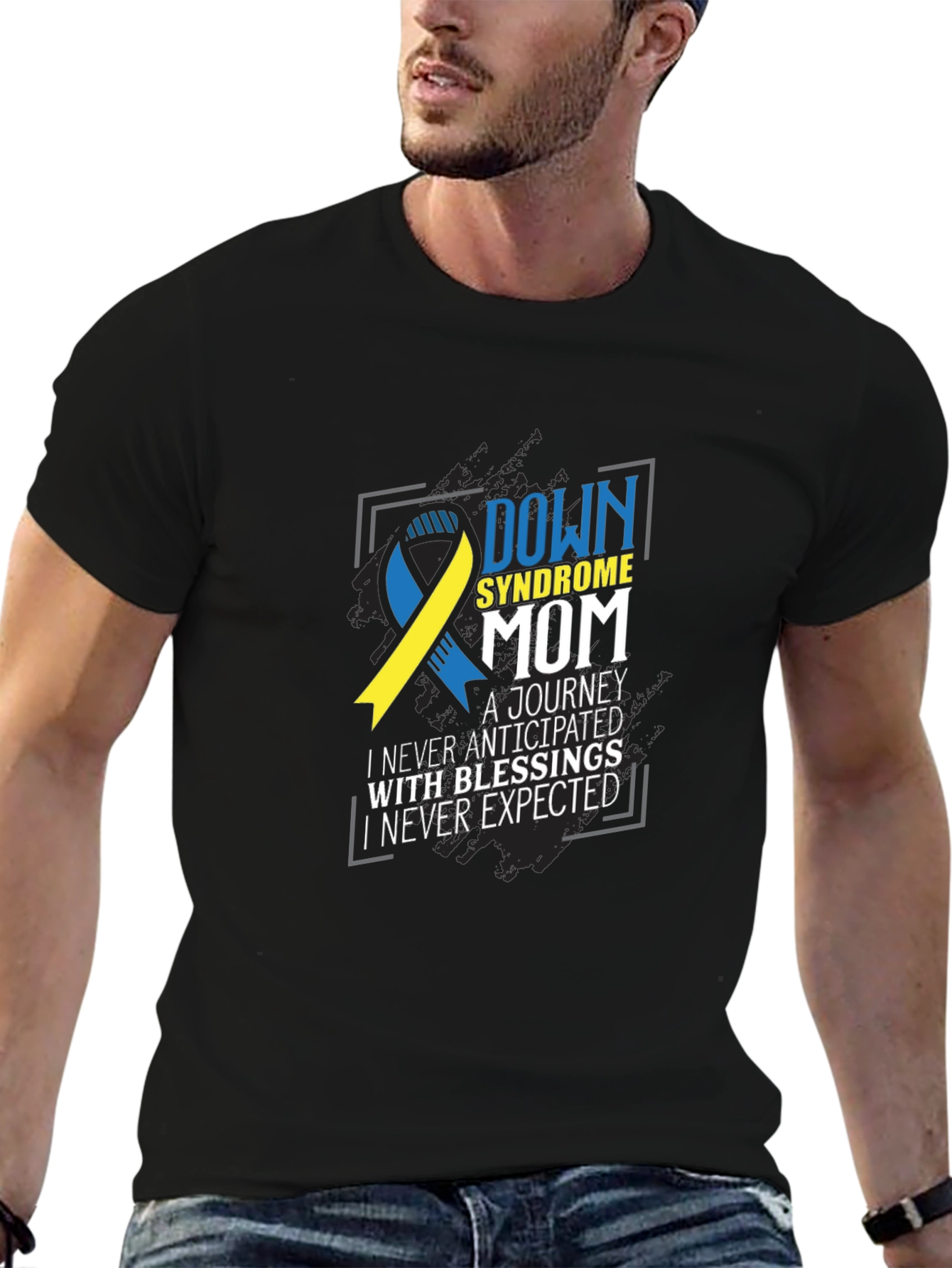 Down Syndrome Mom Tee - Awareness Ribbon Graphic T-Shirt