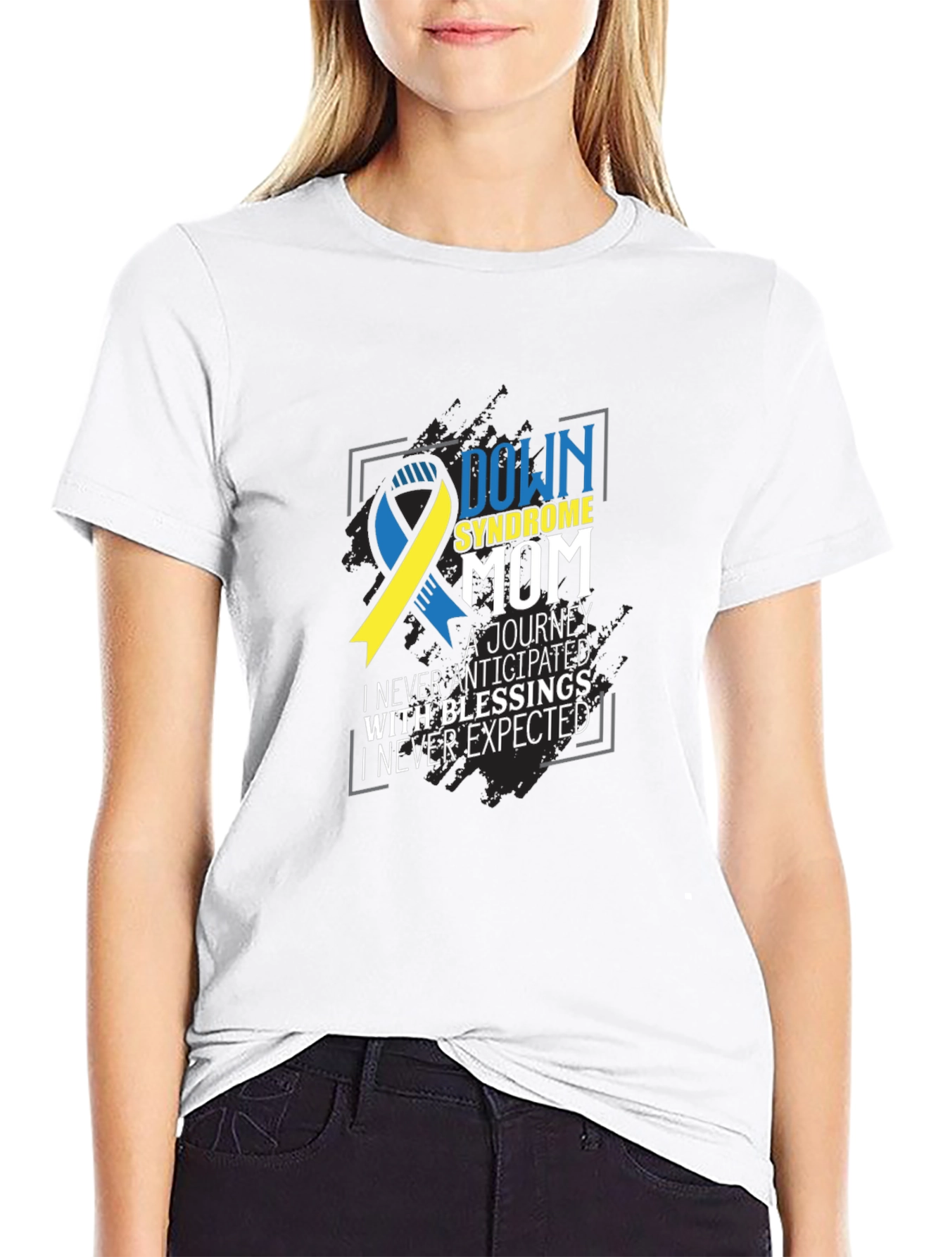 Down Syndrome Mom Tee - Awareness Ribbon Graphic T-Shirt