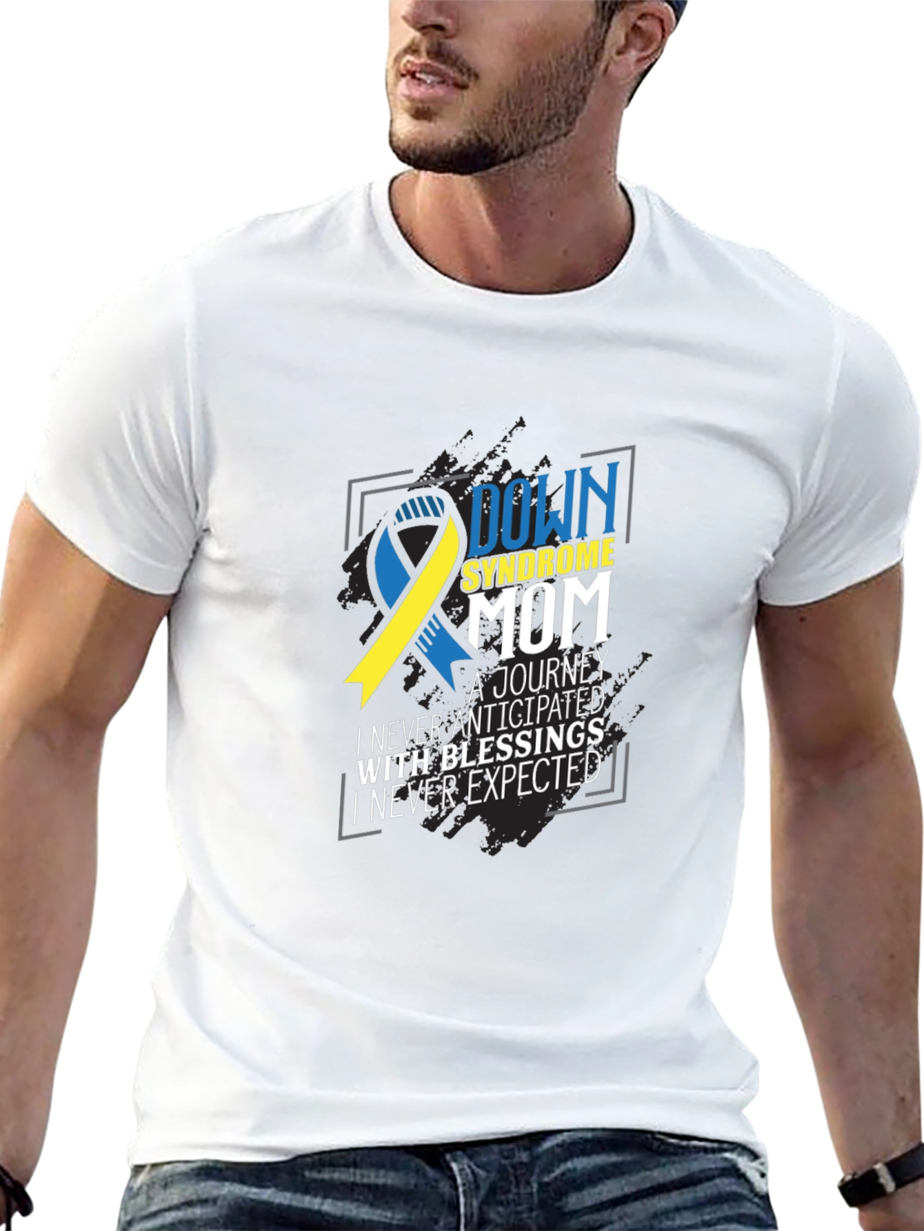 Down Syndrome Mom Tee - Awareness Ribbon Graphic T-Shirt