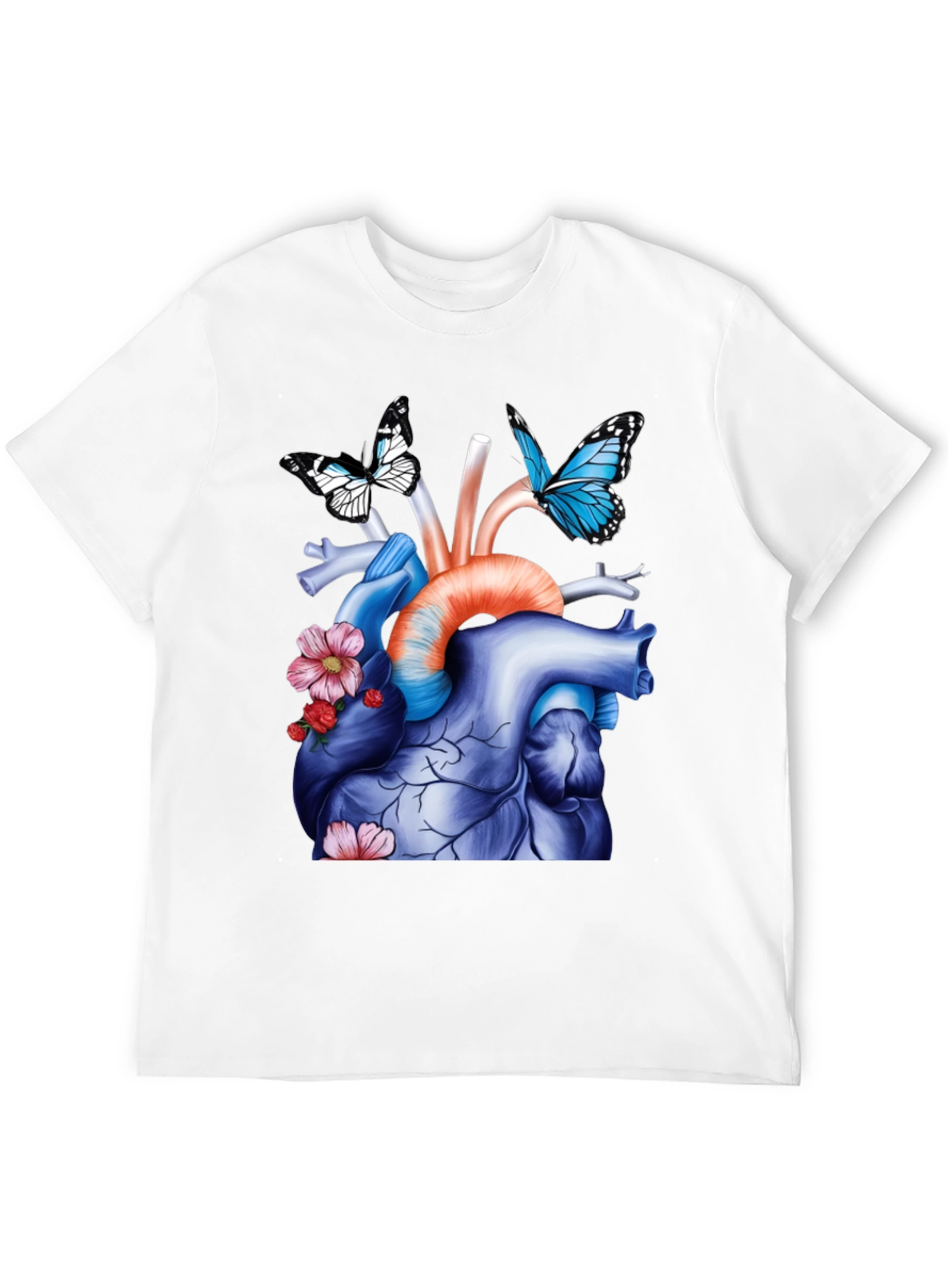 Anatomical Heart with Butterflies Graphic Tee