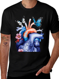 Anatomical Heart with Butterflies Graphic Tee