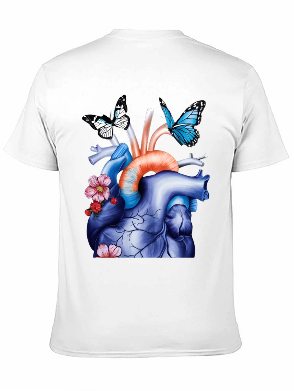 Anatomical Heart with Butterflies Graphic Tee