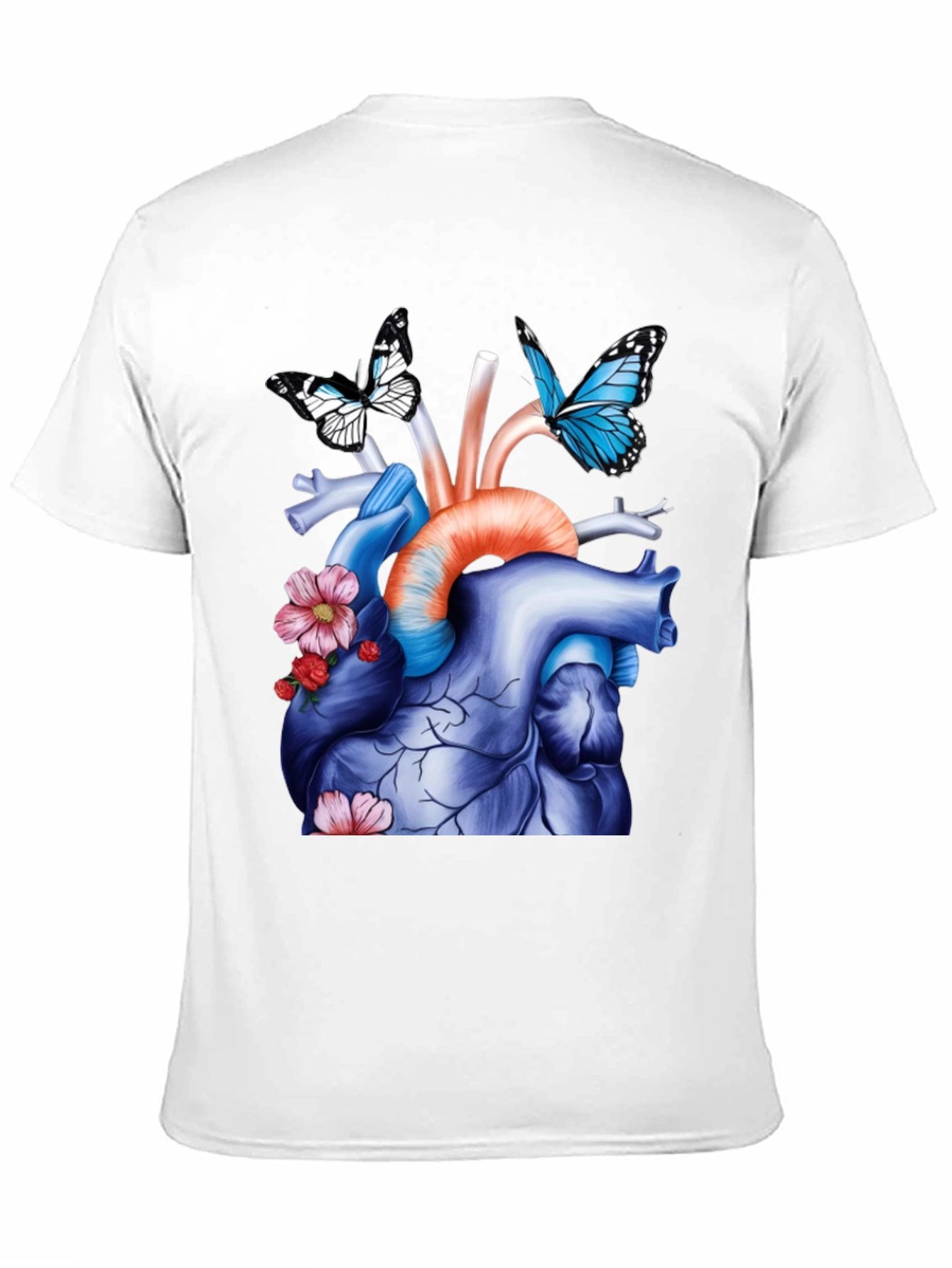 Anatomical Heart with Butterflies Graphic Tee