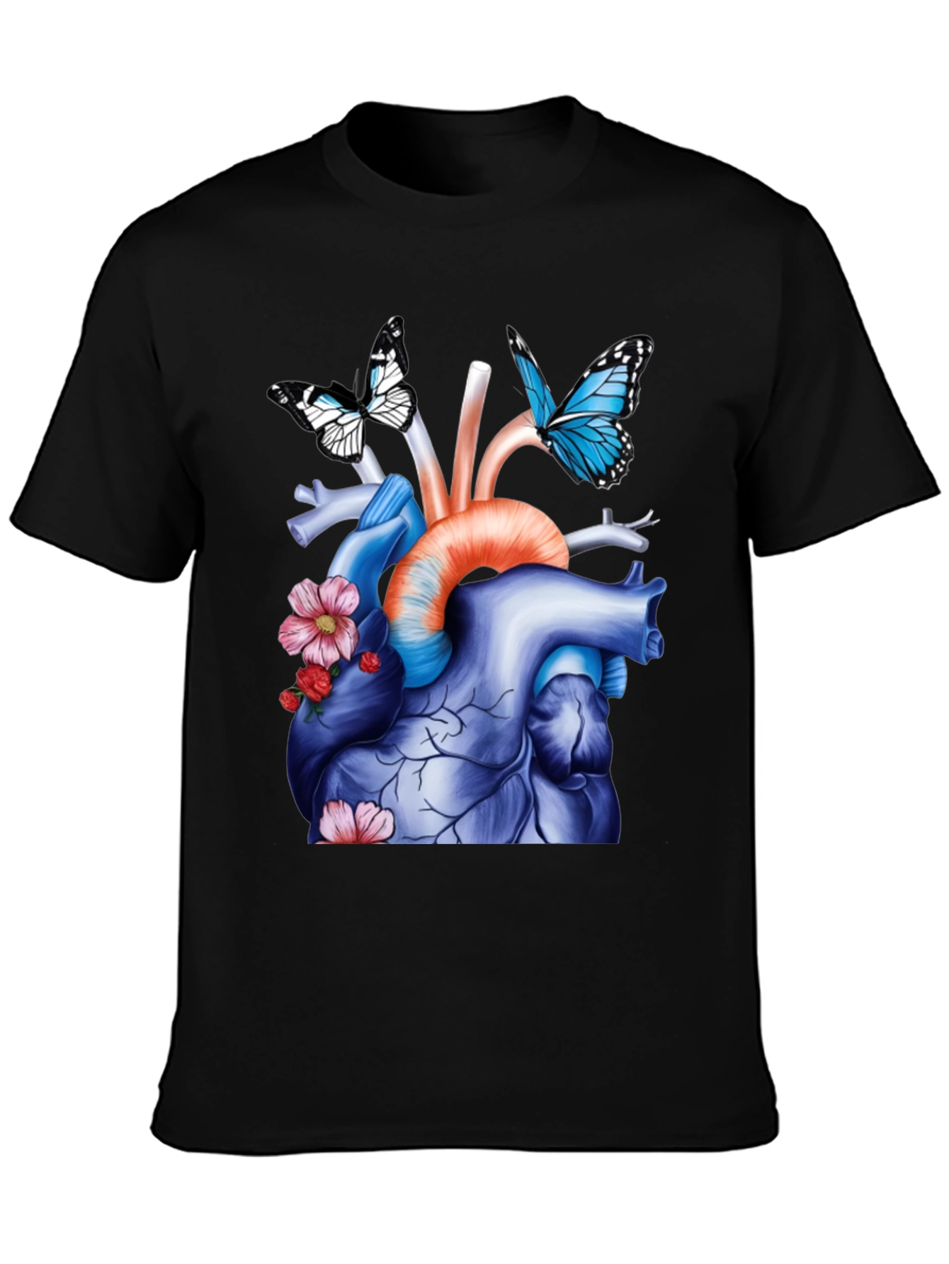 Anatomical Heart with Butterflies Graphic Tee