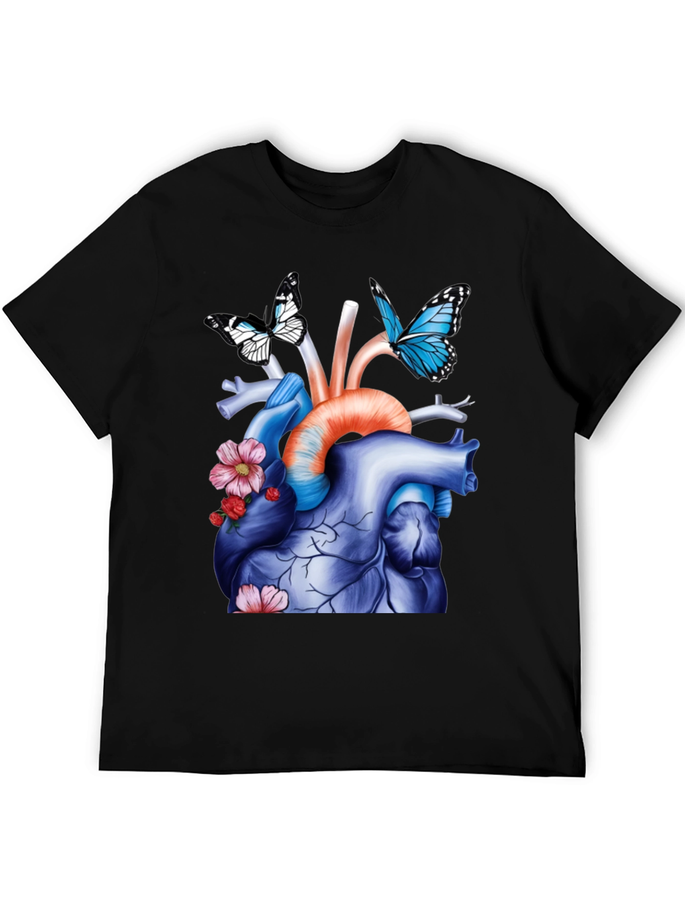 Anatomical Heart with Butterflies Graphic Tee