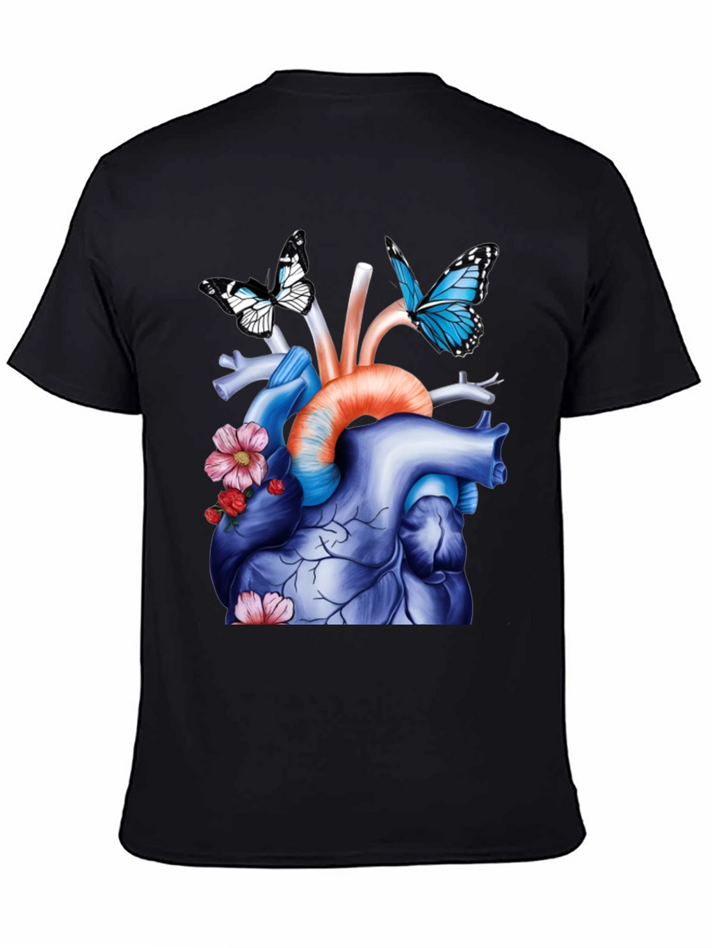 Anatomical Heart with Butterflies Graphic Tee