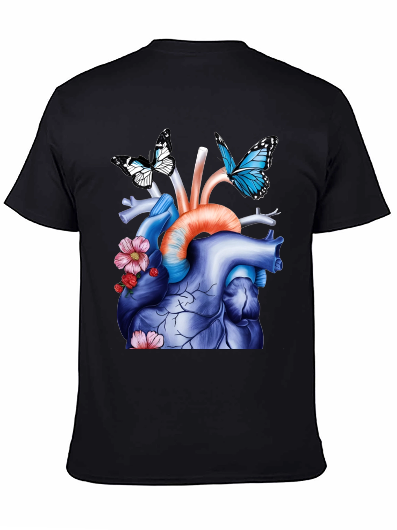 Anatomical Heart with Butterflies Graphic Tee