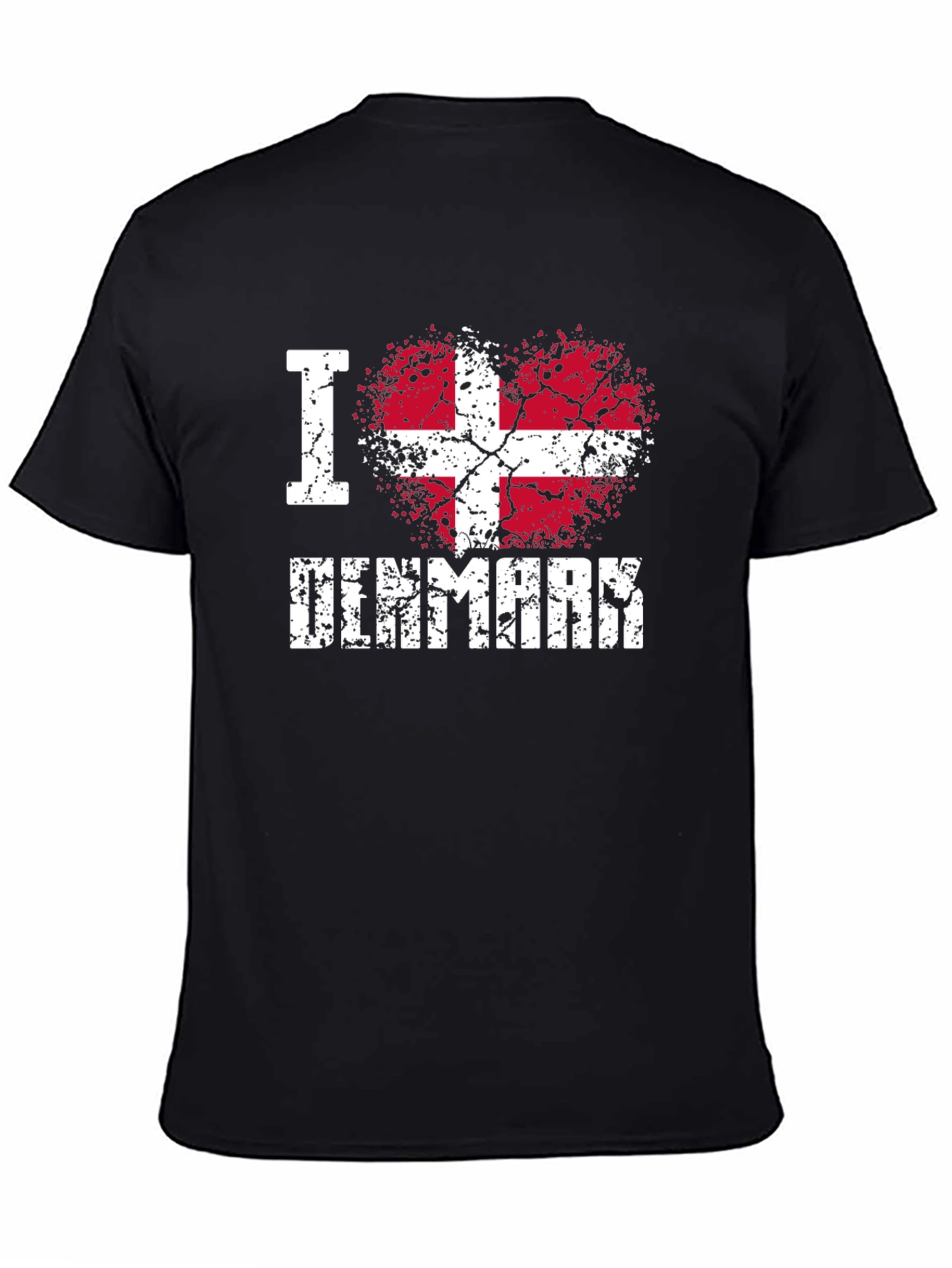 I Love Denmark Heart Flag T-Shirt