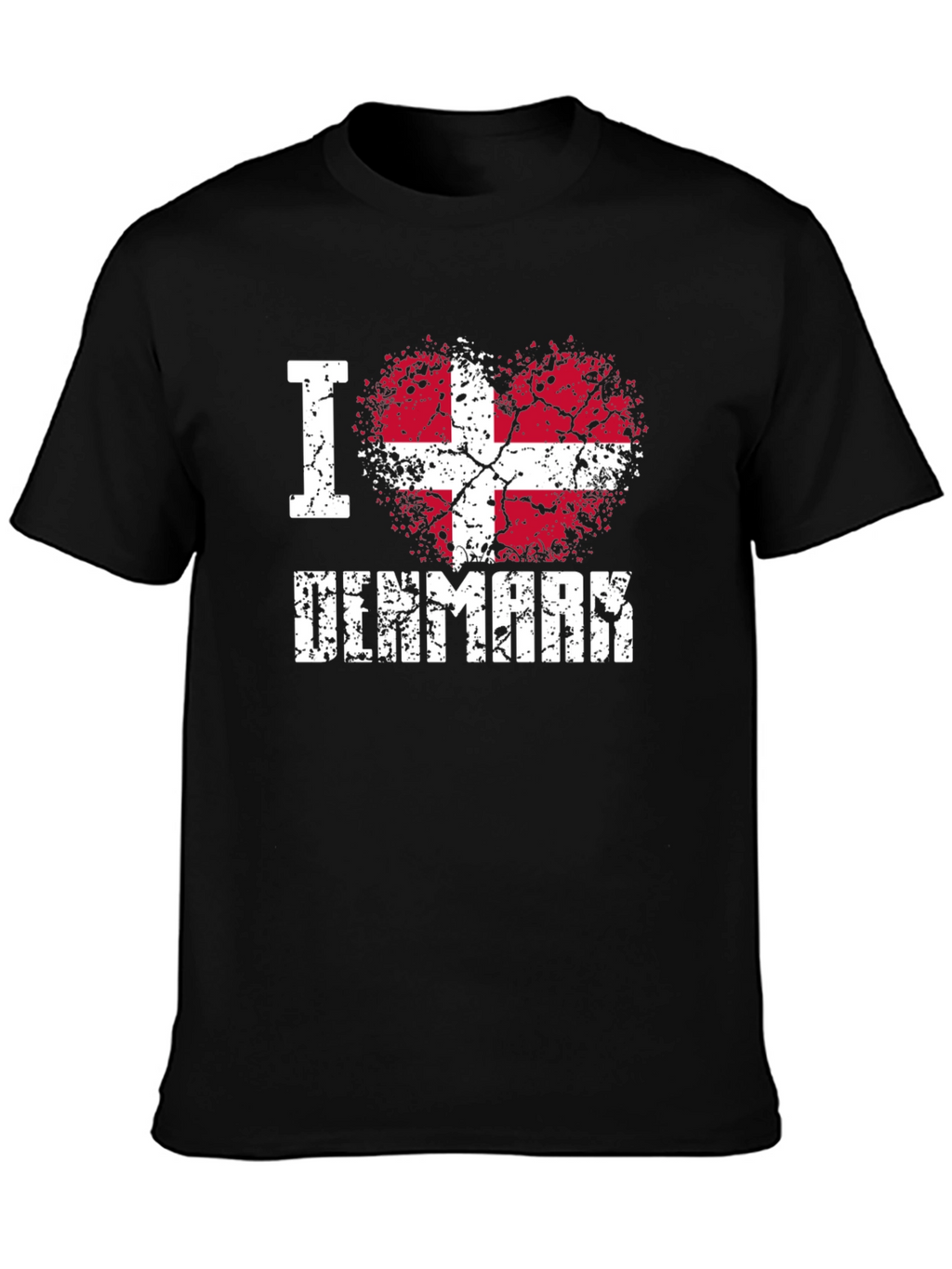 I Love Denmark Heart Flag T-Shirt