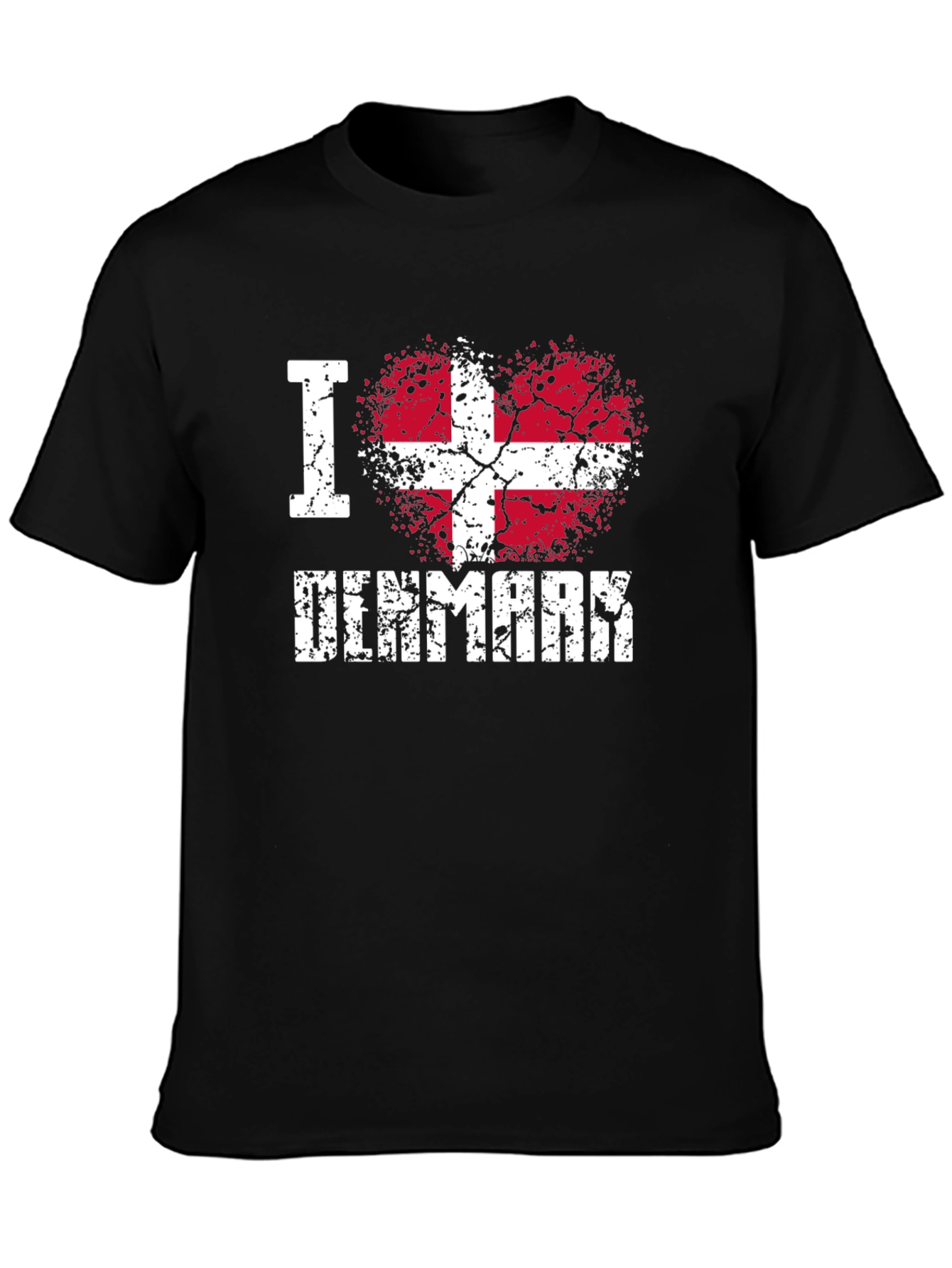 I Love Denmark Heart Flag T-Shirt