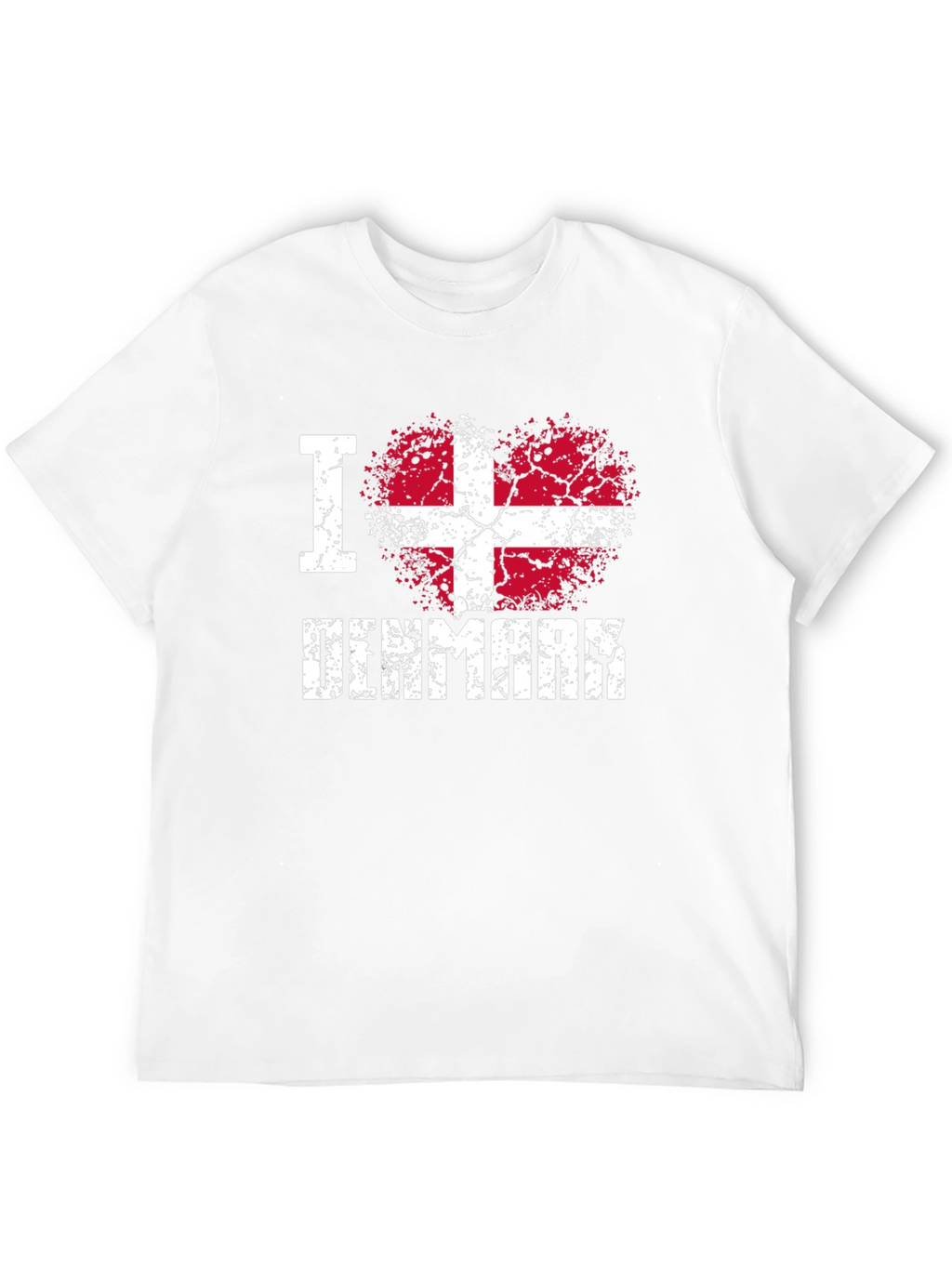 I Love Denmark Heart Flag T-Shirt