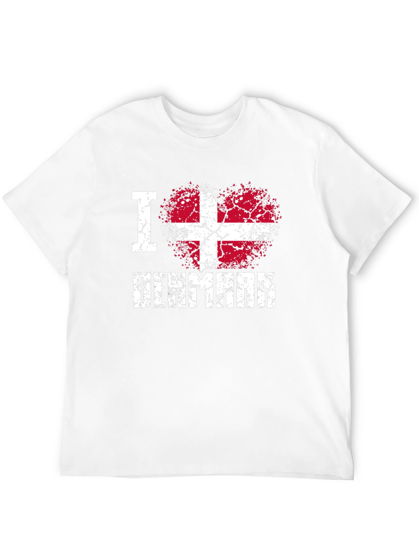 I Love Denmark Heart Flag T-Shirt