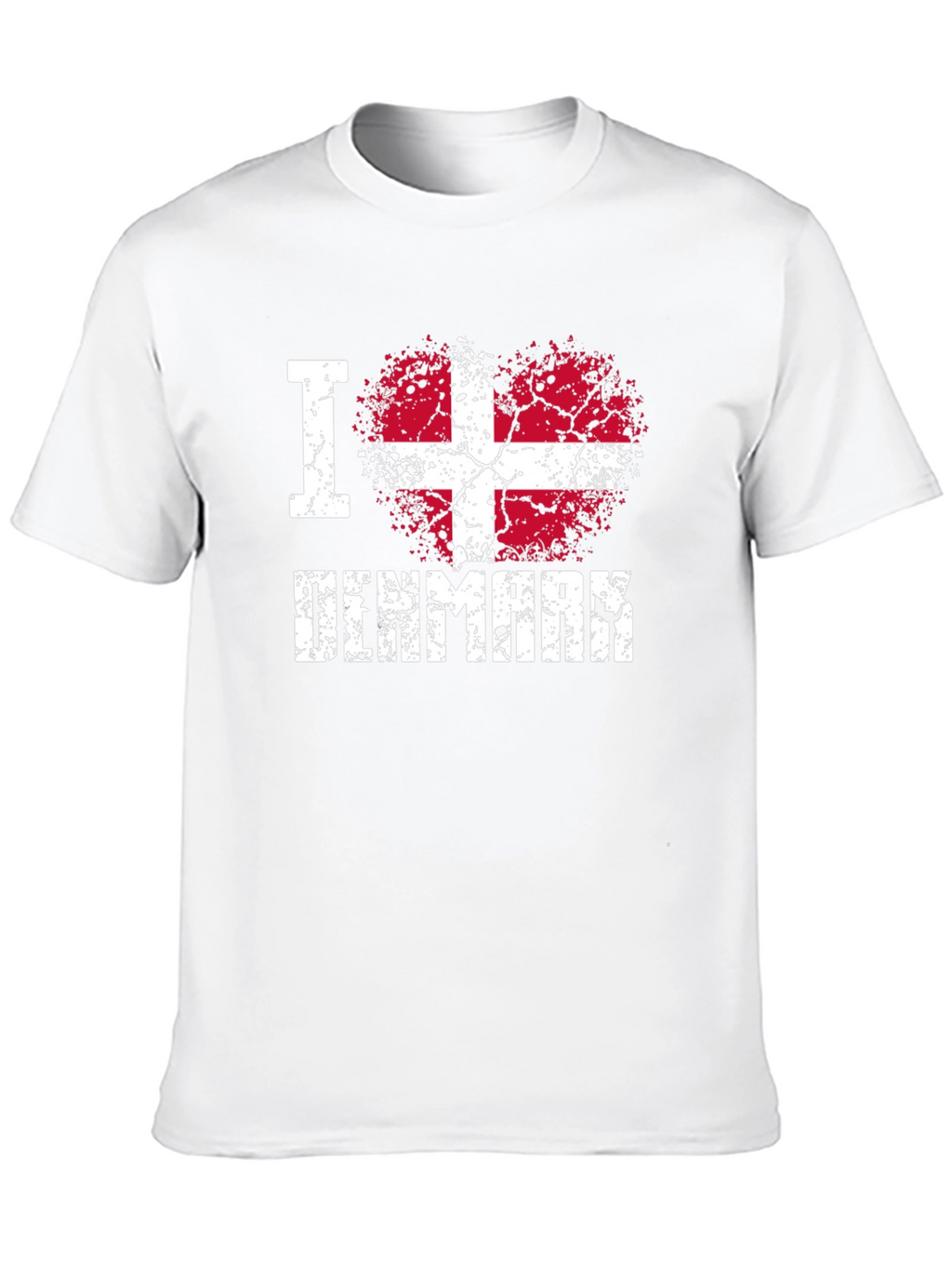 I Love Denmark Heart Flag T-Shirt