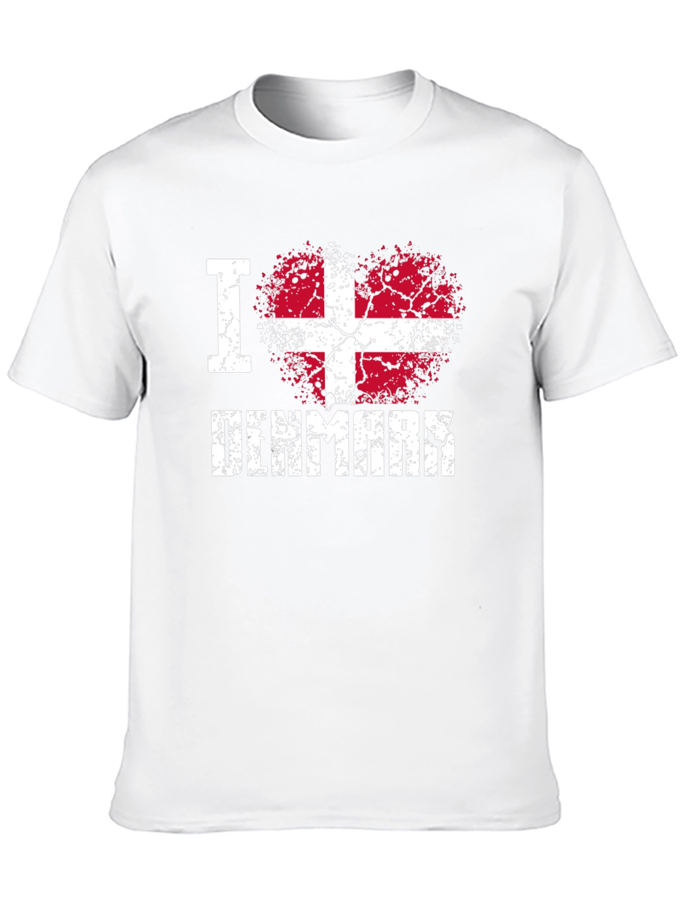 I Love Denmark Heart Flag T-Shirt