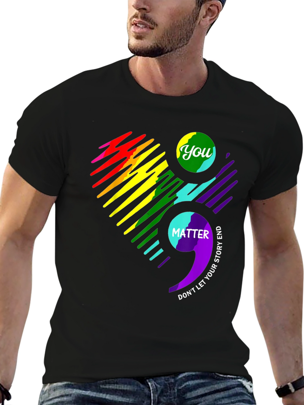 You Matter Semicolon Heart Graphic Tee