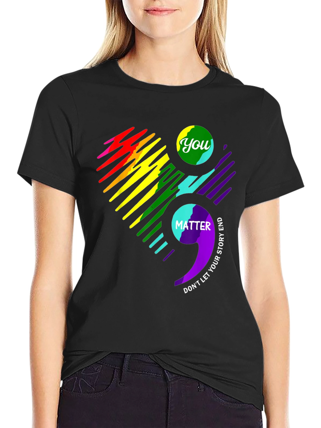 You Matter Semicolon Heart Graphic Tee
