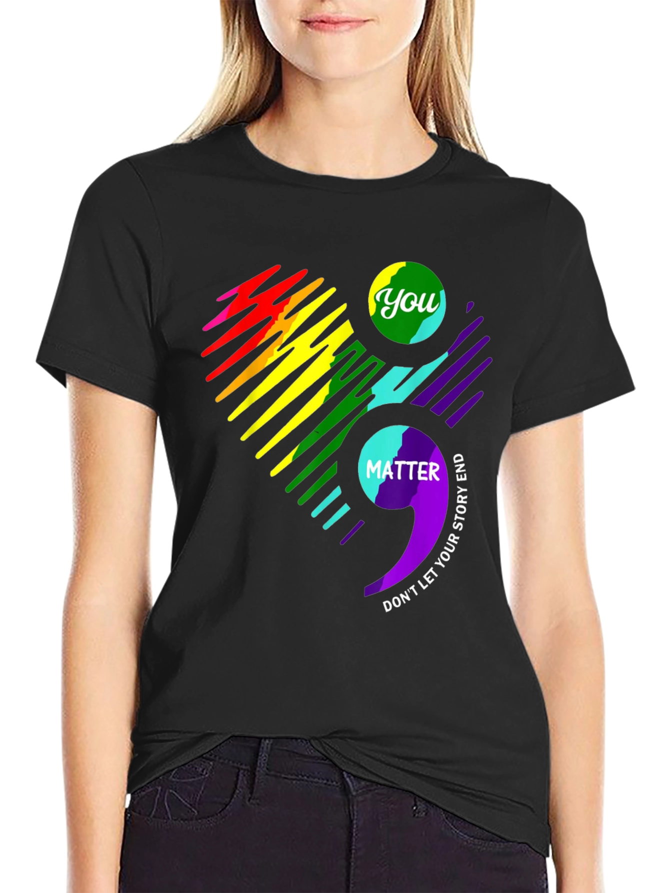 You Matter Semicolon Heart Graphic Tee