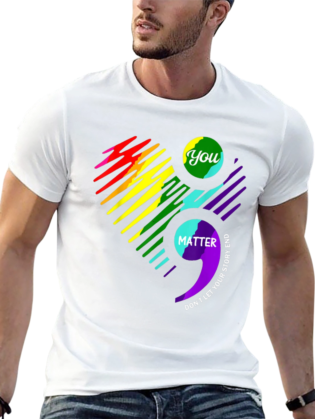 You Matter Semicolon Heart Graphic Tee