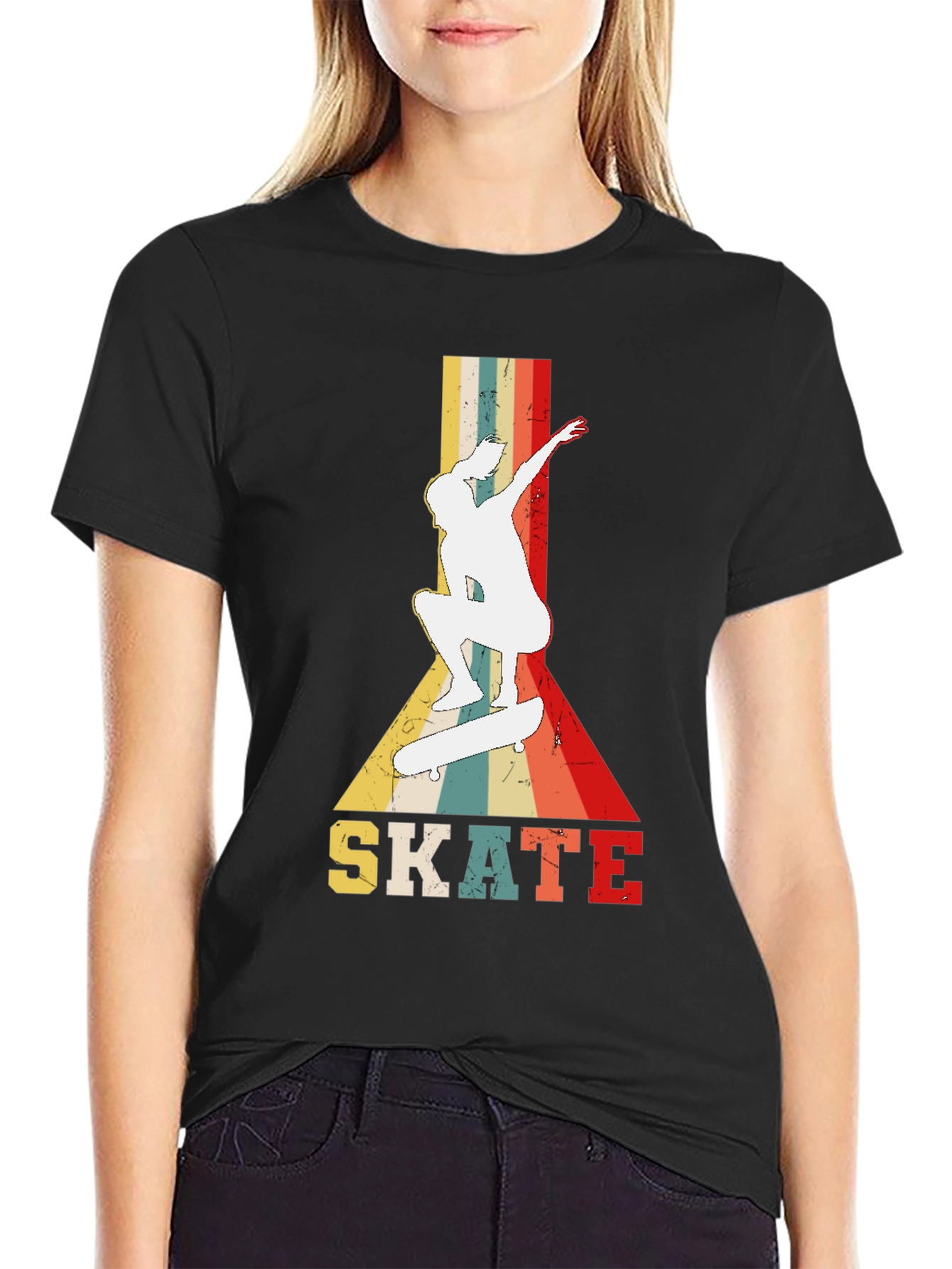 Retro Skate T-Shirt - Vintage Style Skateboarder Tee