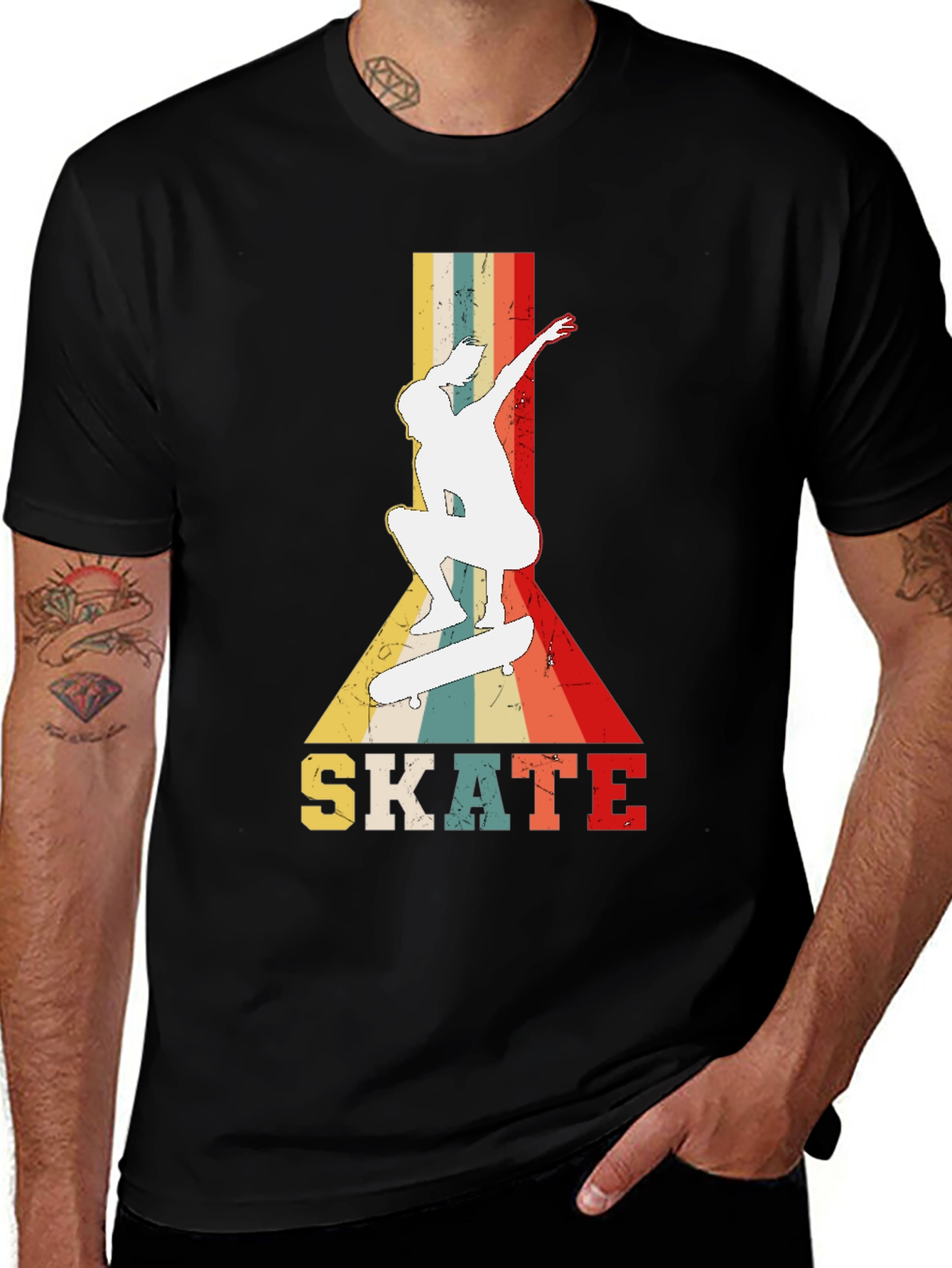 Retro Skate T-Shirt - Vintage Style Skateboarder Tee