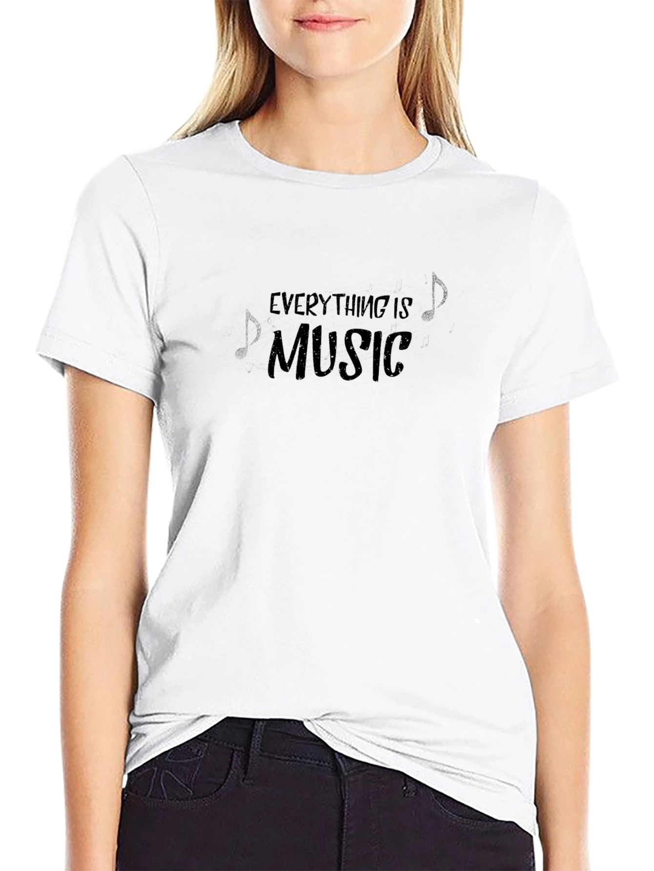Everything is Music Graphic Tee - Black Cotton T-Shirt