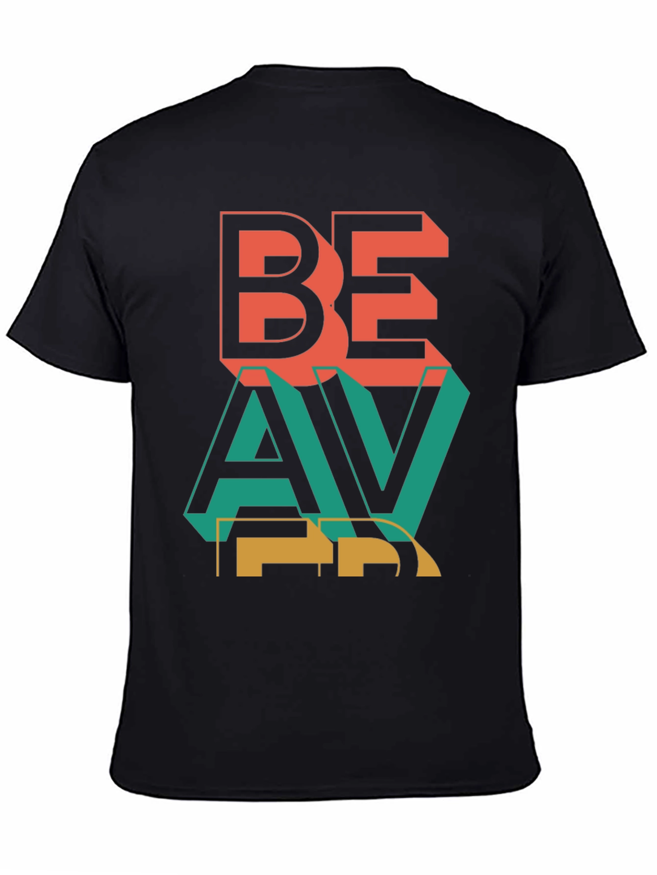 Retro Style Be Brave Graphic Black T-Shirt