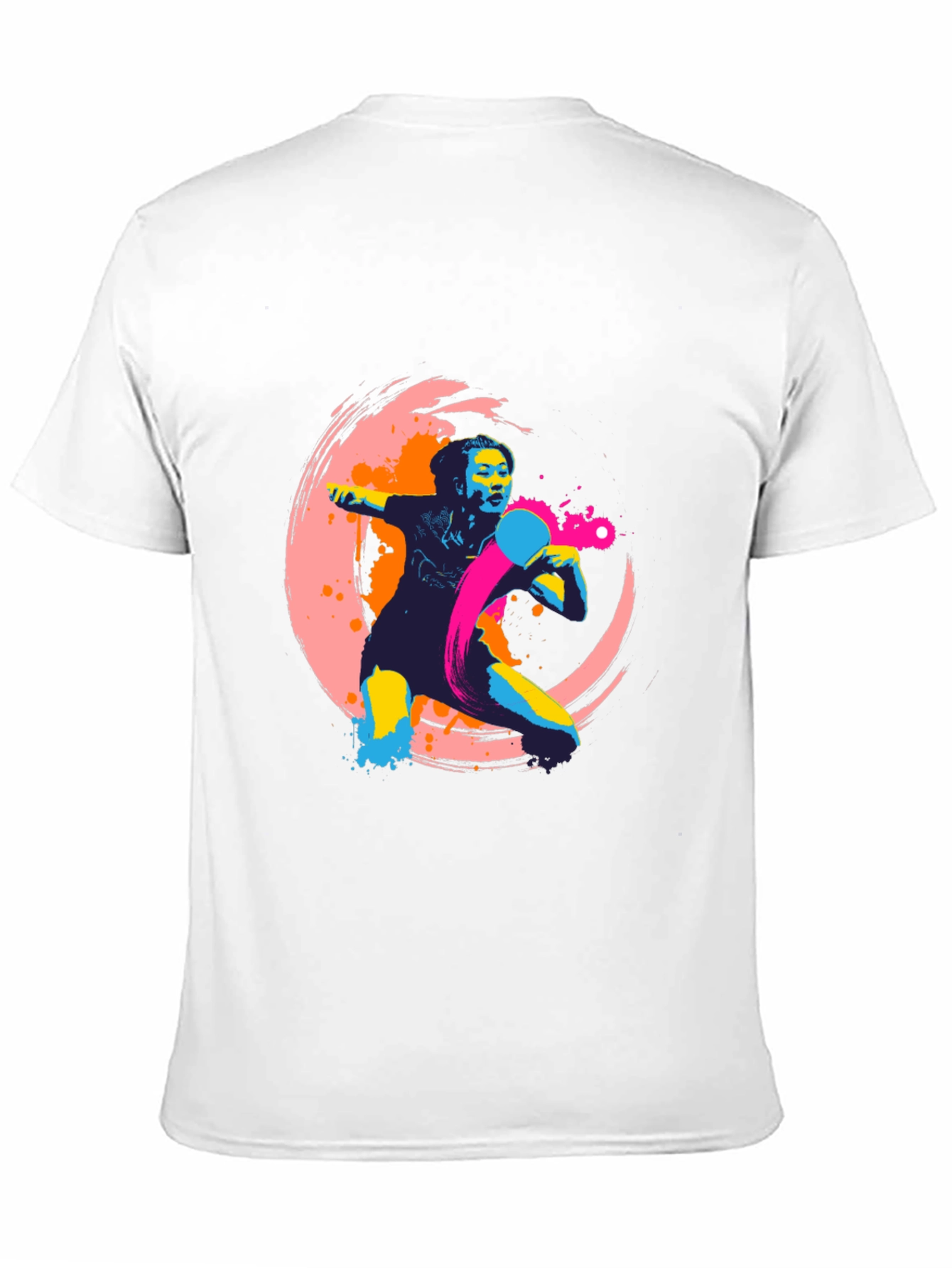 Abstract Table Tennis Graphic Tee - Black