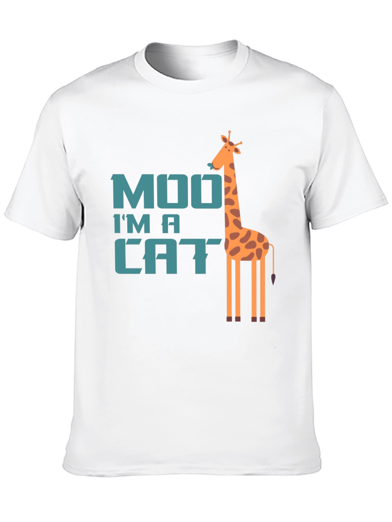 Moo Im a Cat Giraffe Tee - Unique Graphic T-Shirt