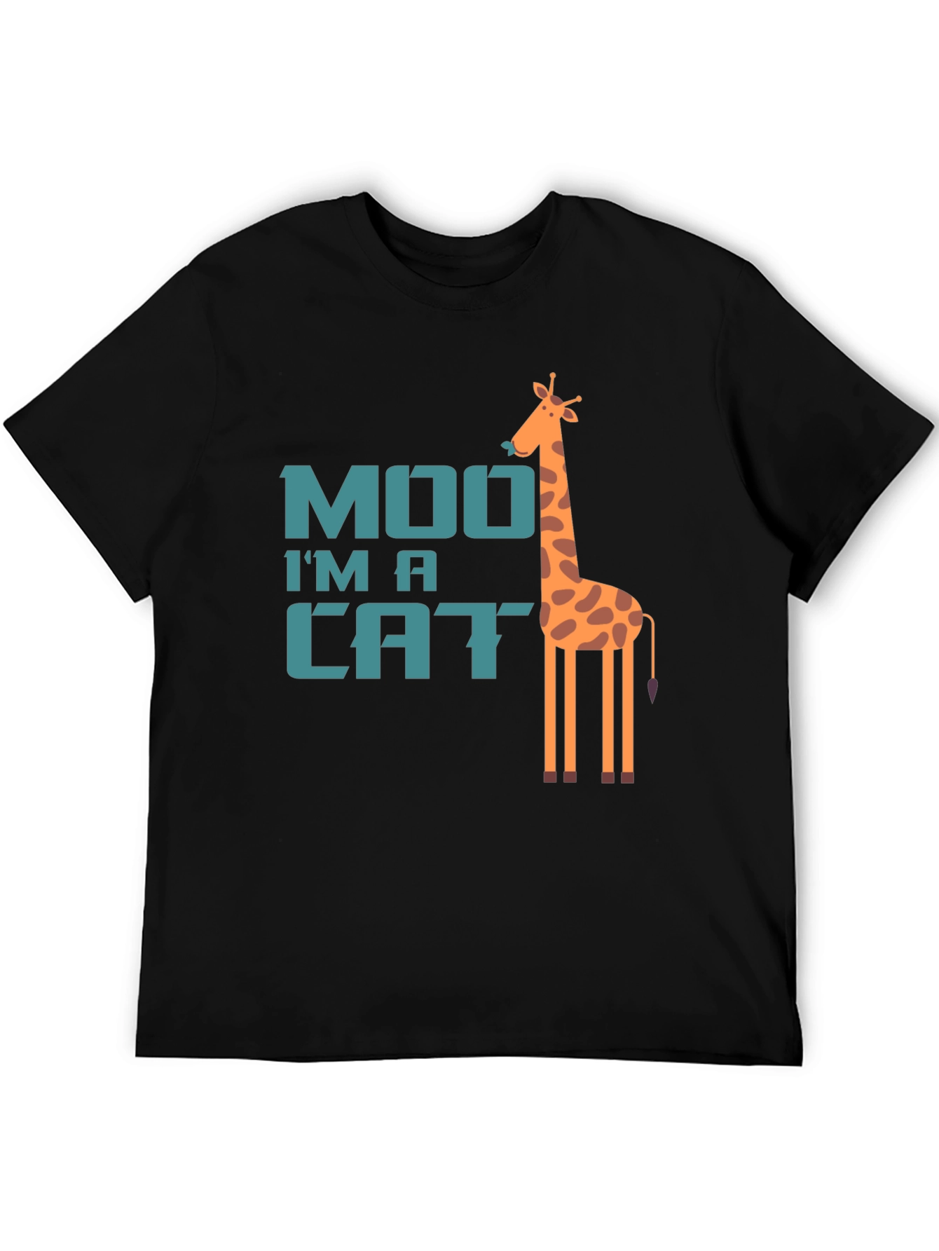 Moo Im a Cat Giraffe Tee - Unique Graphic T-Shirt