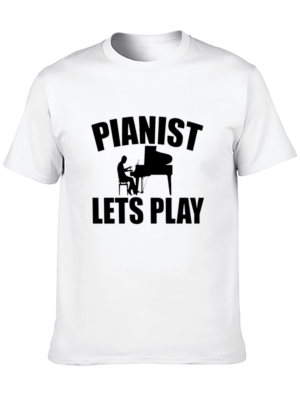 Pianist Lets Play Black Graphic Tee