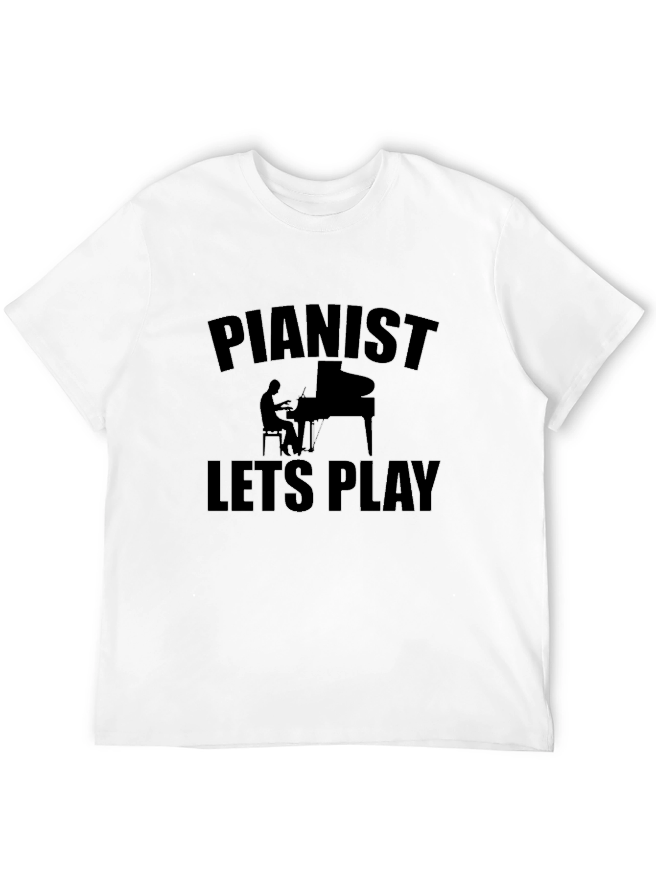 Pianist Lets Play Black Graphic Tee