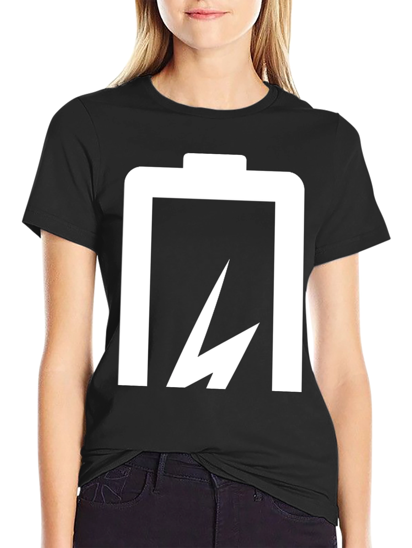 Battery Lightning Bolt Black T-Shirt