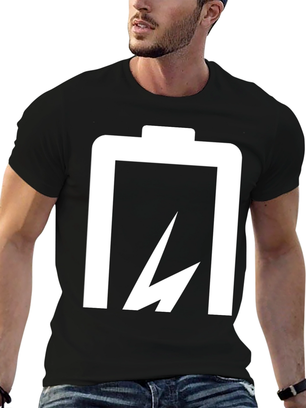 Battery Lightning Bolt Black T-Shirt