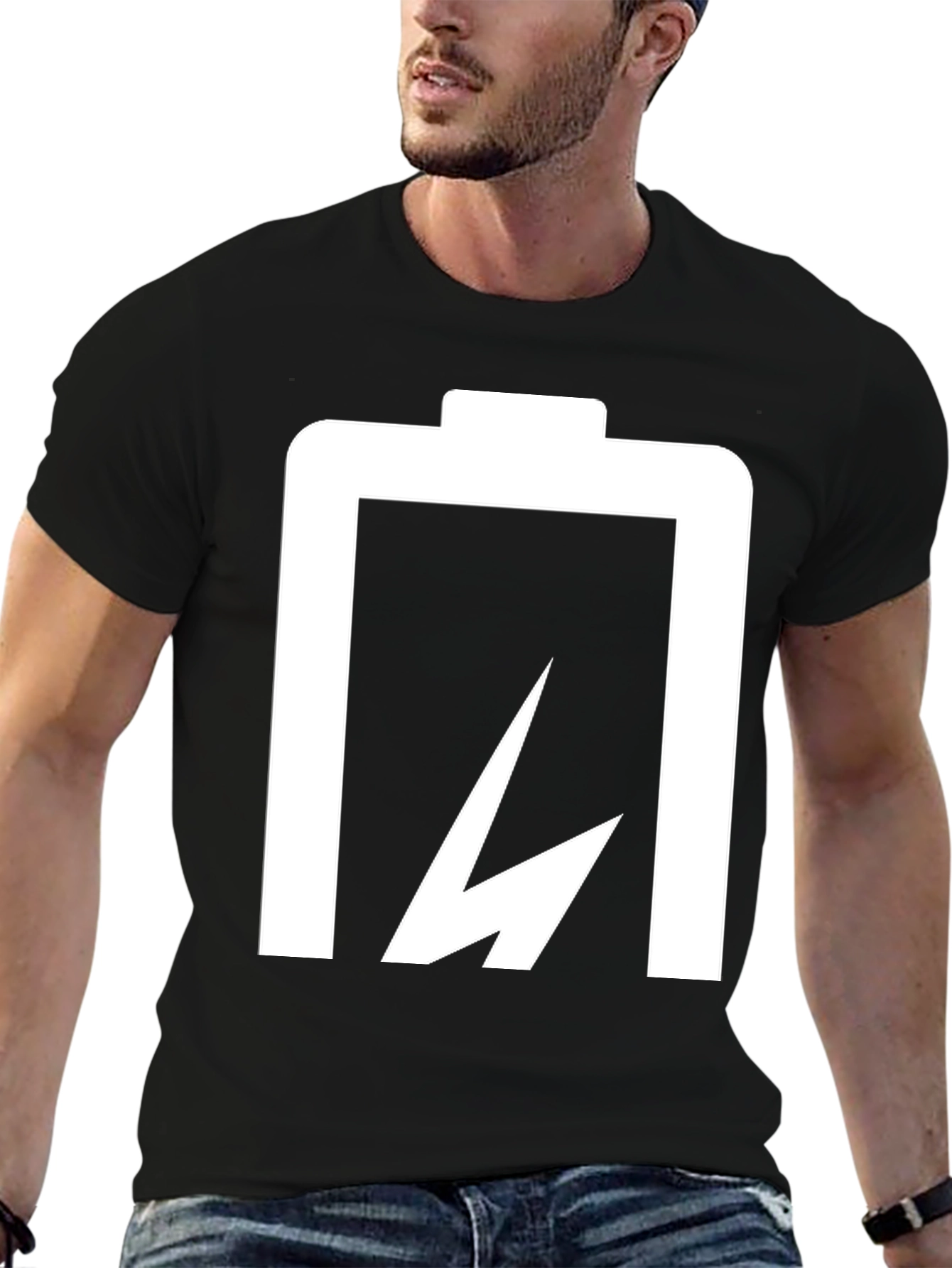 Battery Lightning Bolt Black T-Shirt