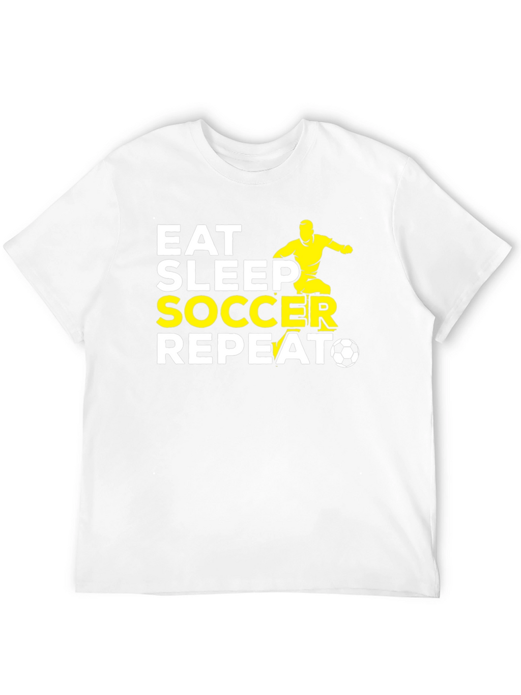 Eat Sleep Soccer Repeat Black Graphic T-Shirt