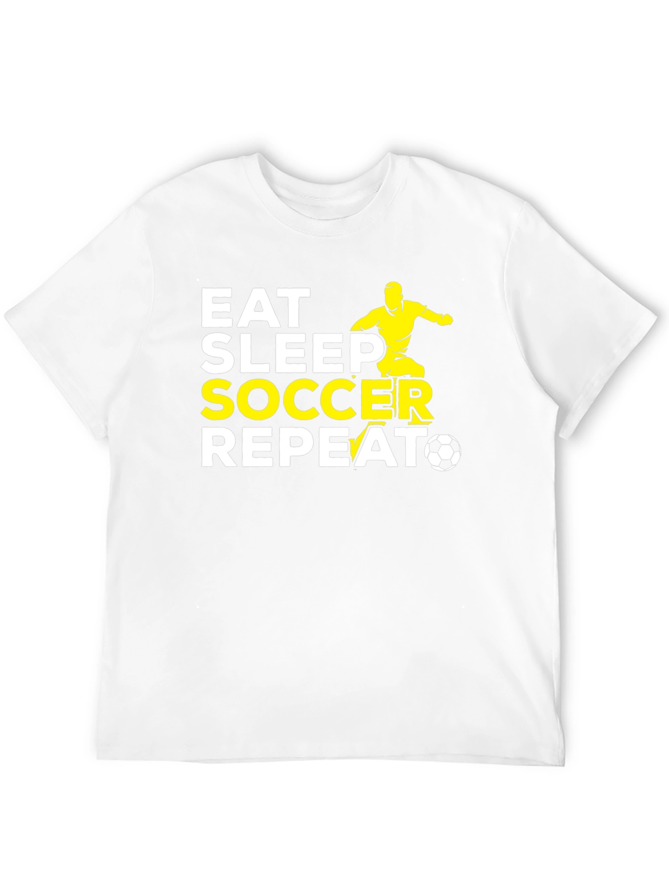 Eat Sleep Soccer Repeat Black Graphic T-Shirt