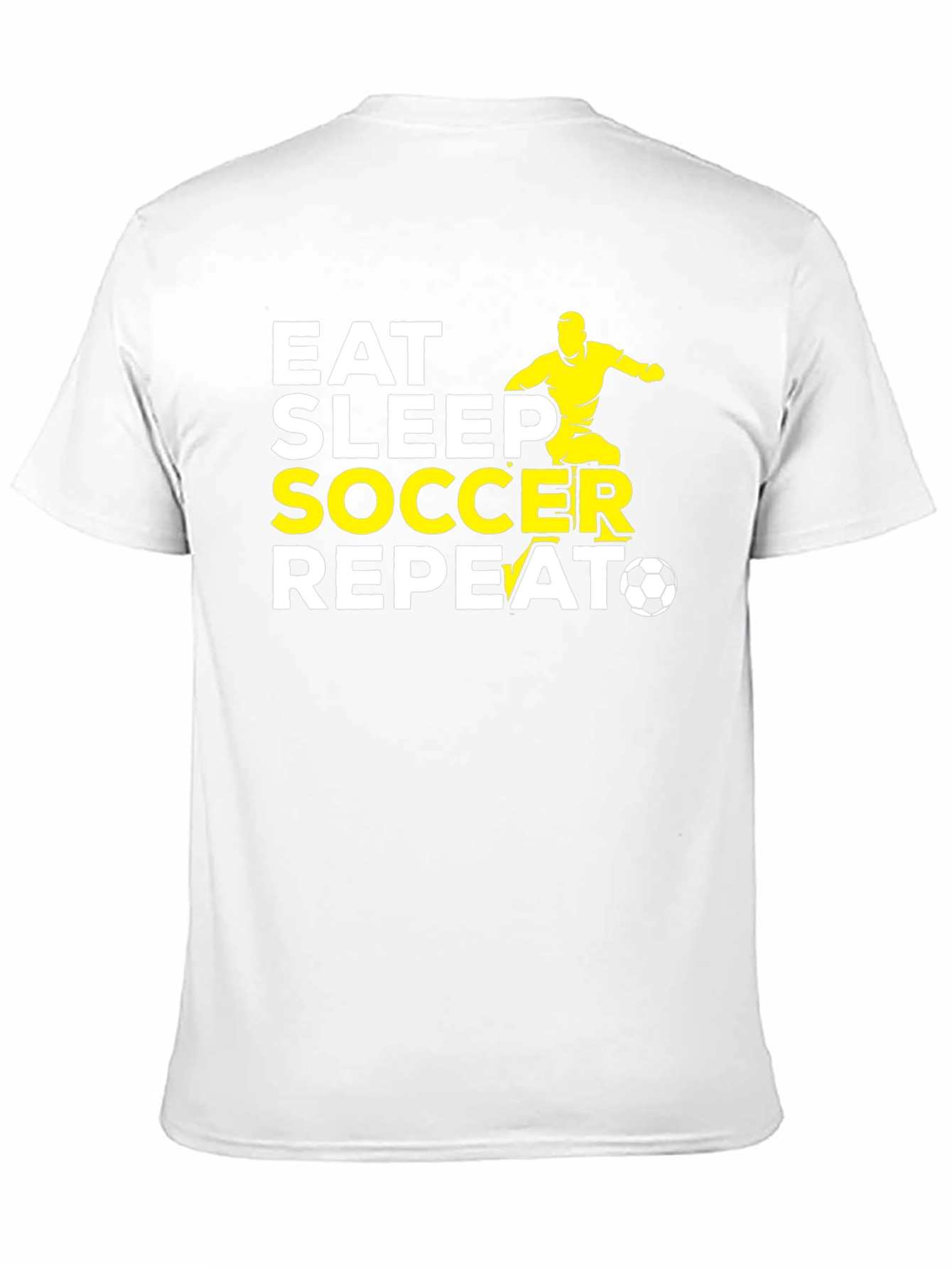 Eat Sleep Soccer Repeat Black Graphic T-Shirt